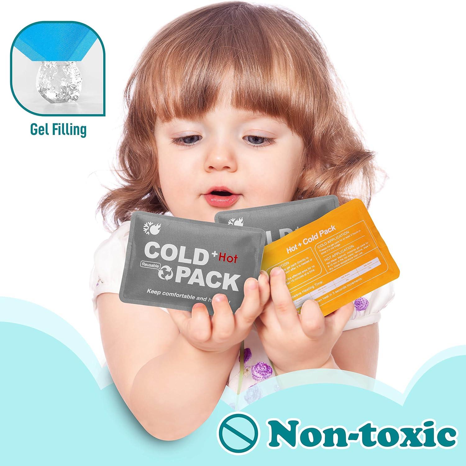 Reusable Hot and Cold Small Gel Ice Packs for Injuries (3pcs5x3.5