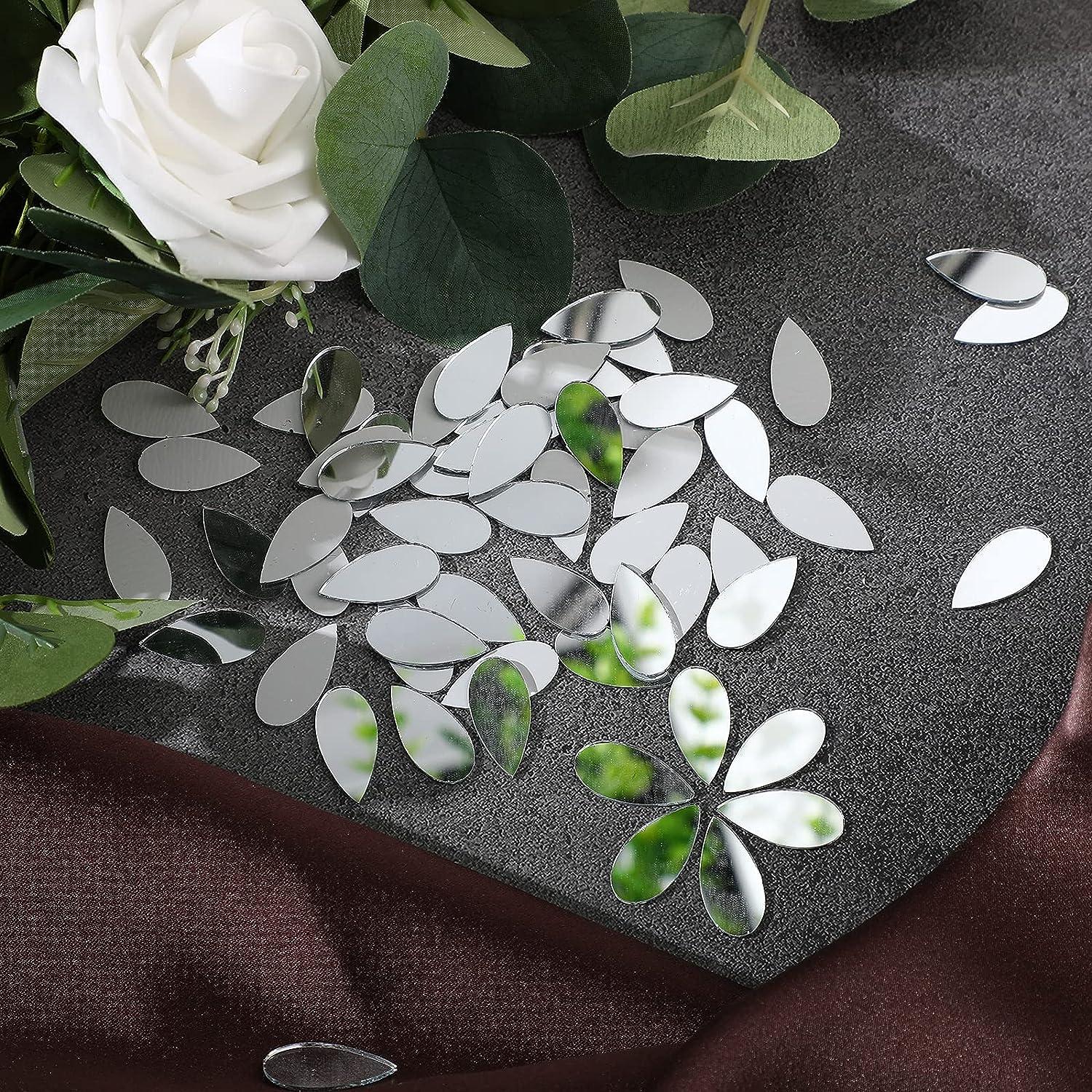 Purpeak Teardrop Craft Mirrors 150 Pieces Small Glass Mirror Mosaic