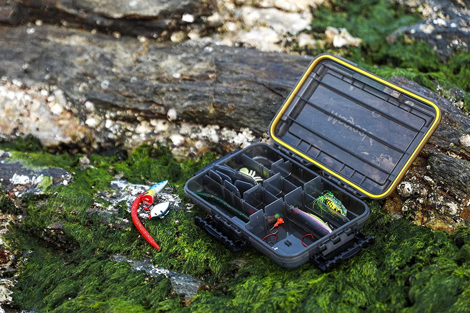 RUNCL Waterproof Seal Fishing Box Organizer with Movable Tray