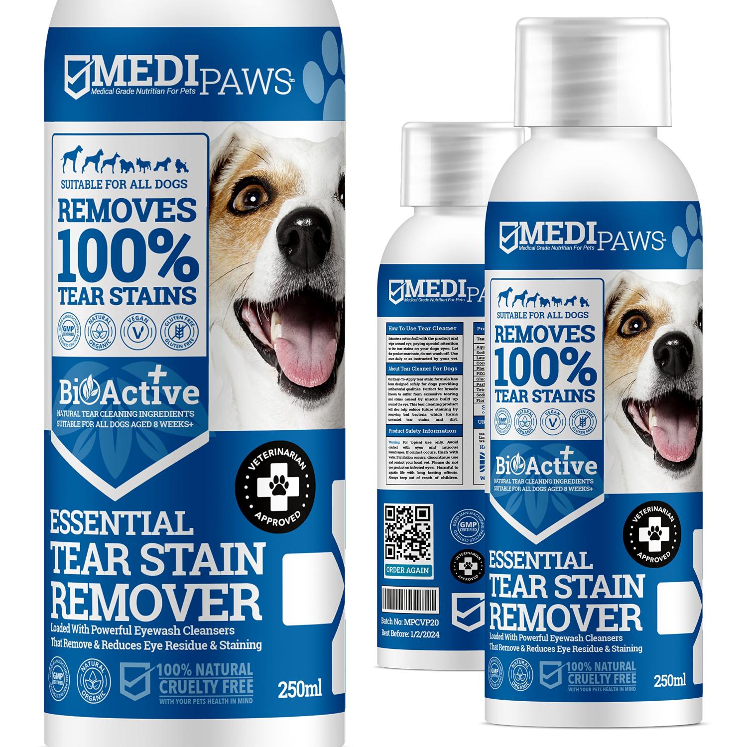 MediPaws Dog Tear Stain Remover Dog Eye Cleaner Eyewash Tear Stain