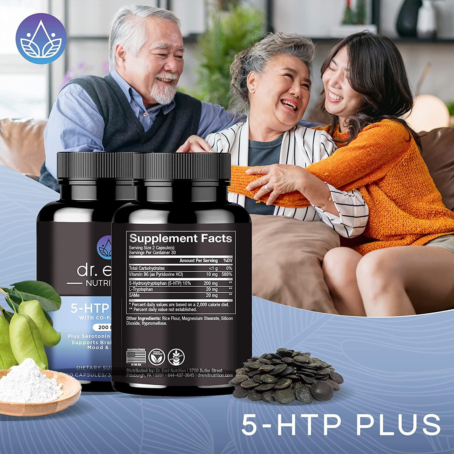 Dr. Emil Nutrition 200 MG 5HTP Plus Formula for Mood Stress and Sleep