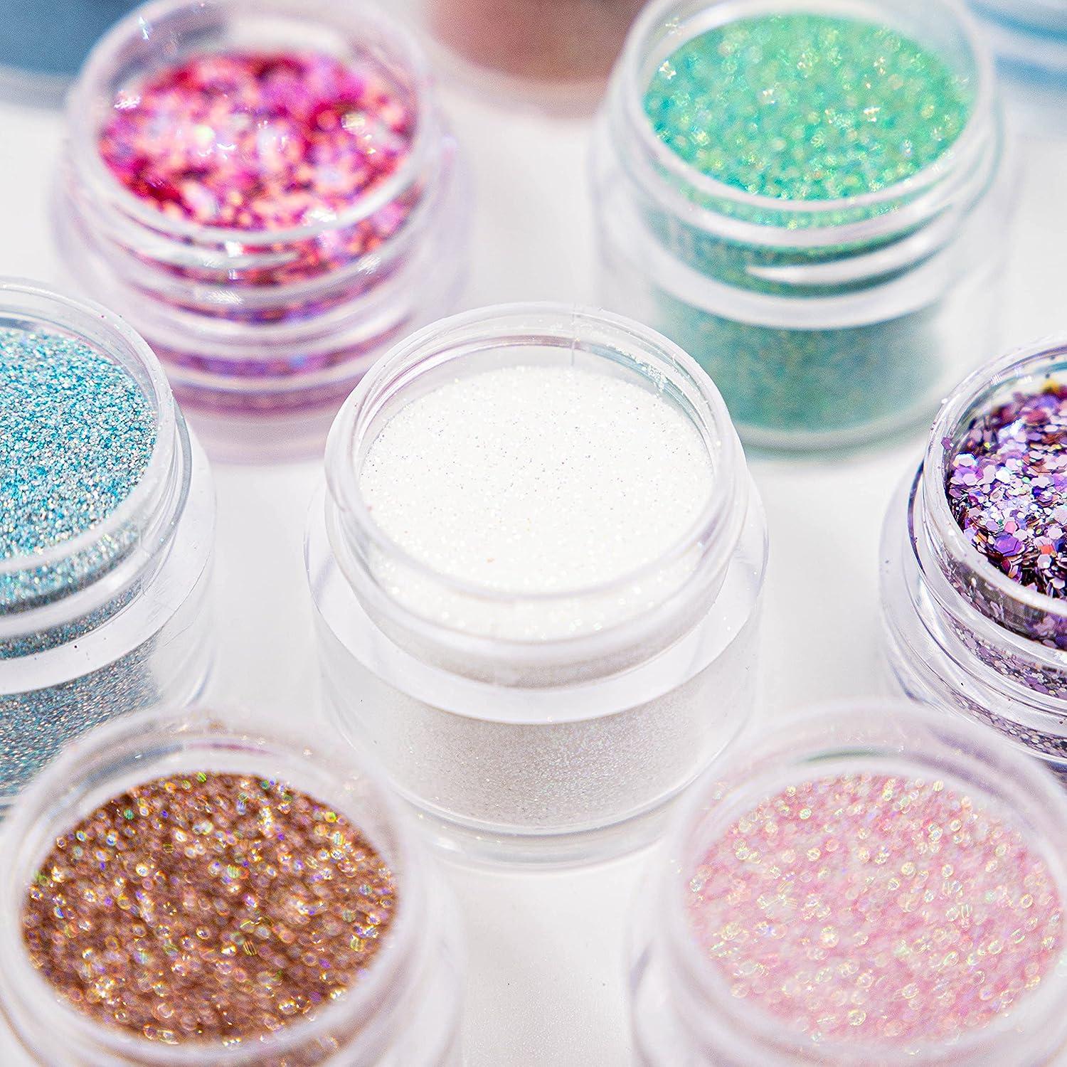 GLITTIES - ICY Mint - Cosmetic Grade Extra Fine (.006) Loose Glitter  Powder Safe for Skin! Perfect for Makeup, Body Tattoos, Face, Hair, Lips,  Soap, Lotion, Nail Art - (30 Gram Jar) 30 Gram Icy Mint