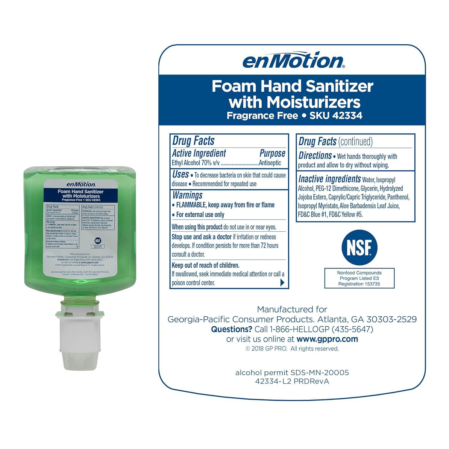 EnMotion Gen2 Moisturizing Foam Hand Sanitizer Dispenser Refill by GP ...