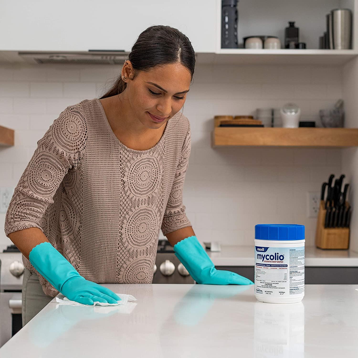 Mycolio Hospital Grade Disinfectant Wipes 6" x 7 Disinfecting