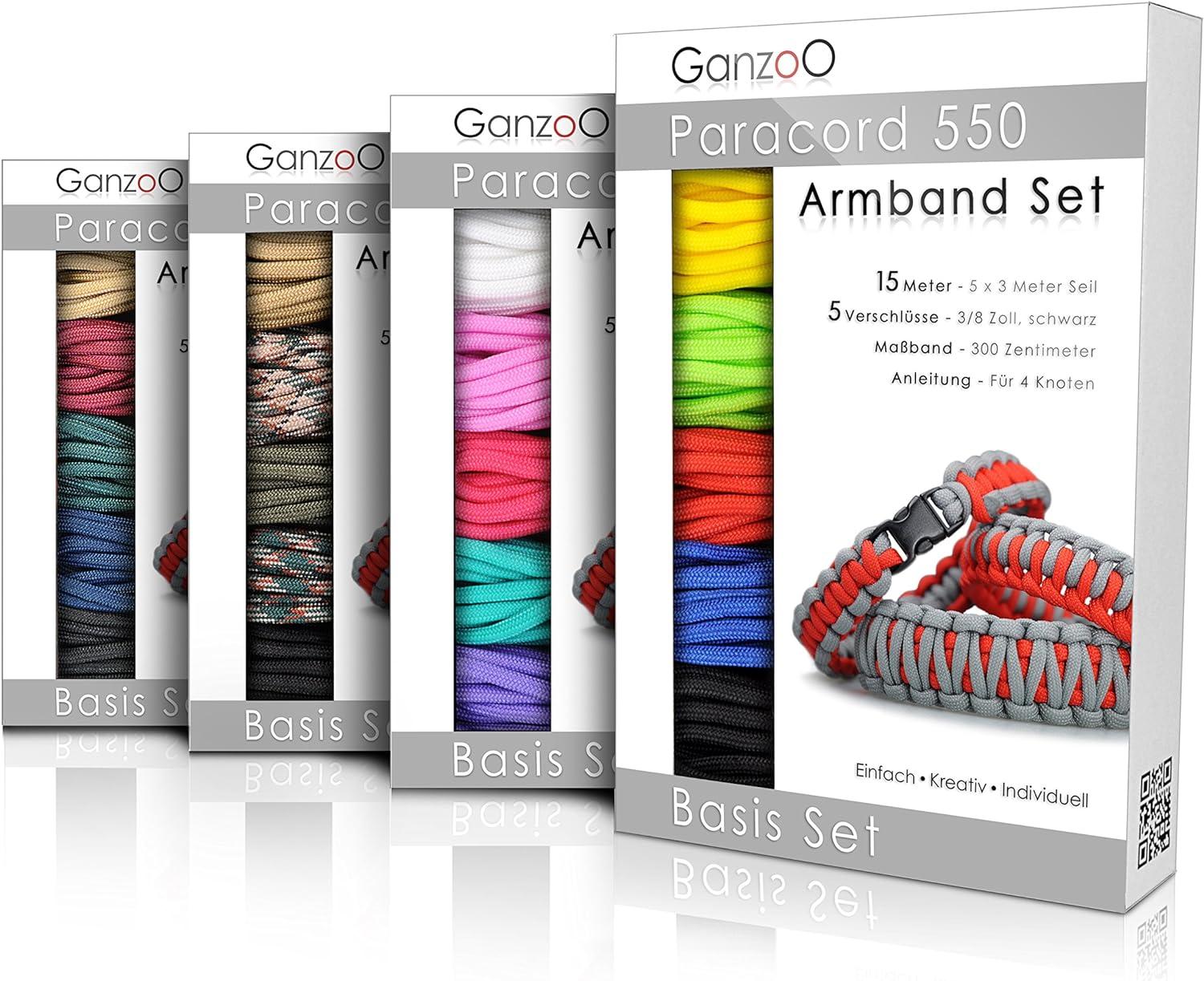 Ganzoo Paracord 550 Hundeleine DIY Set - Bastelset Mit Karabiner & Anleitung