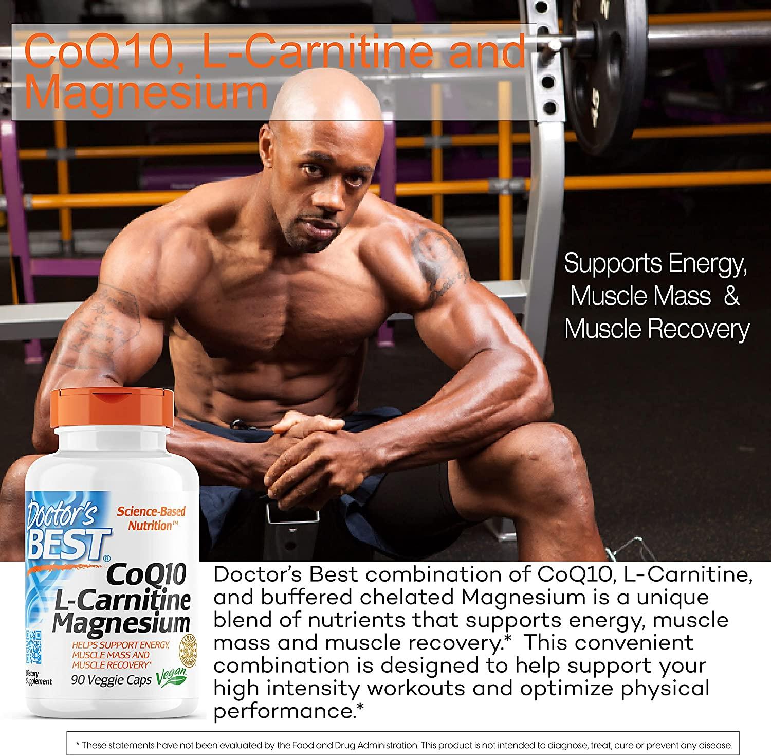 Doctor's Best CoQ10 L-Carnitine Magnesium - 90 Veggie Caps for Heart Health  & Energy Support | Buy Now with Express International Delivery