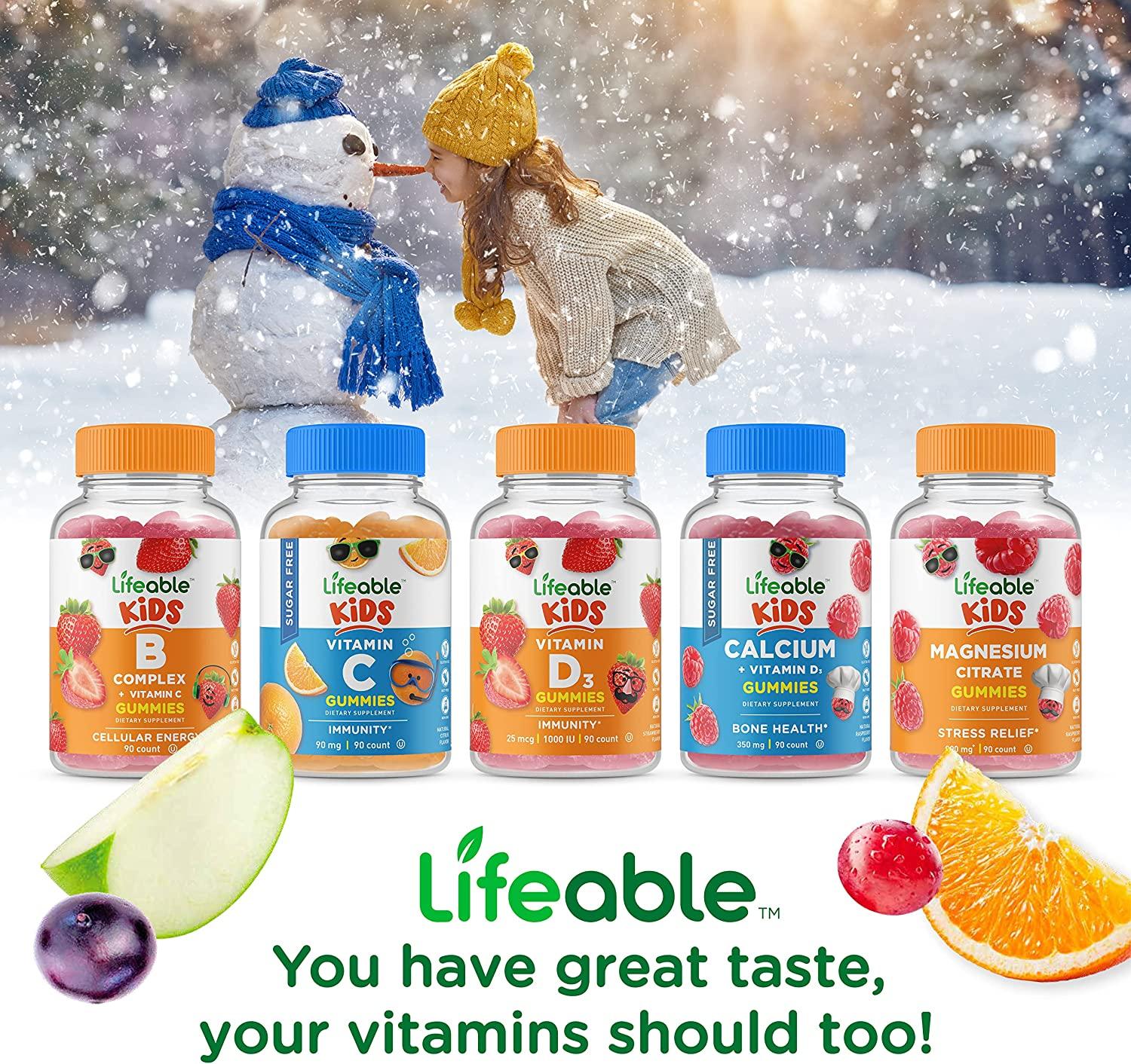Lifeable Zinc Gummies for Kids 25mg Natural Flavor Gummy Vitamins