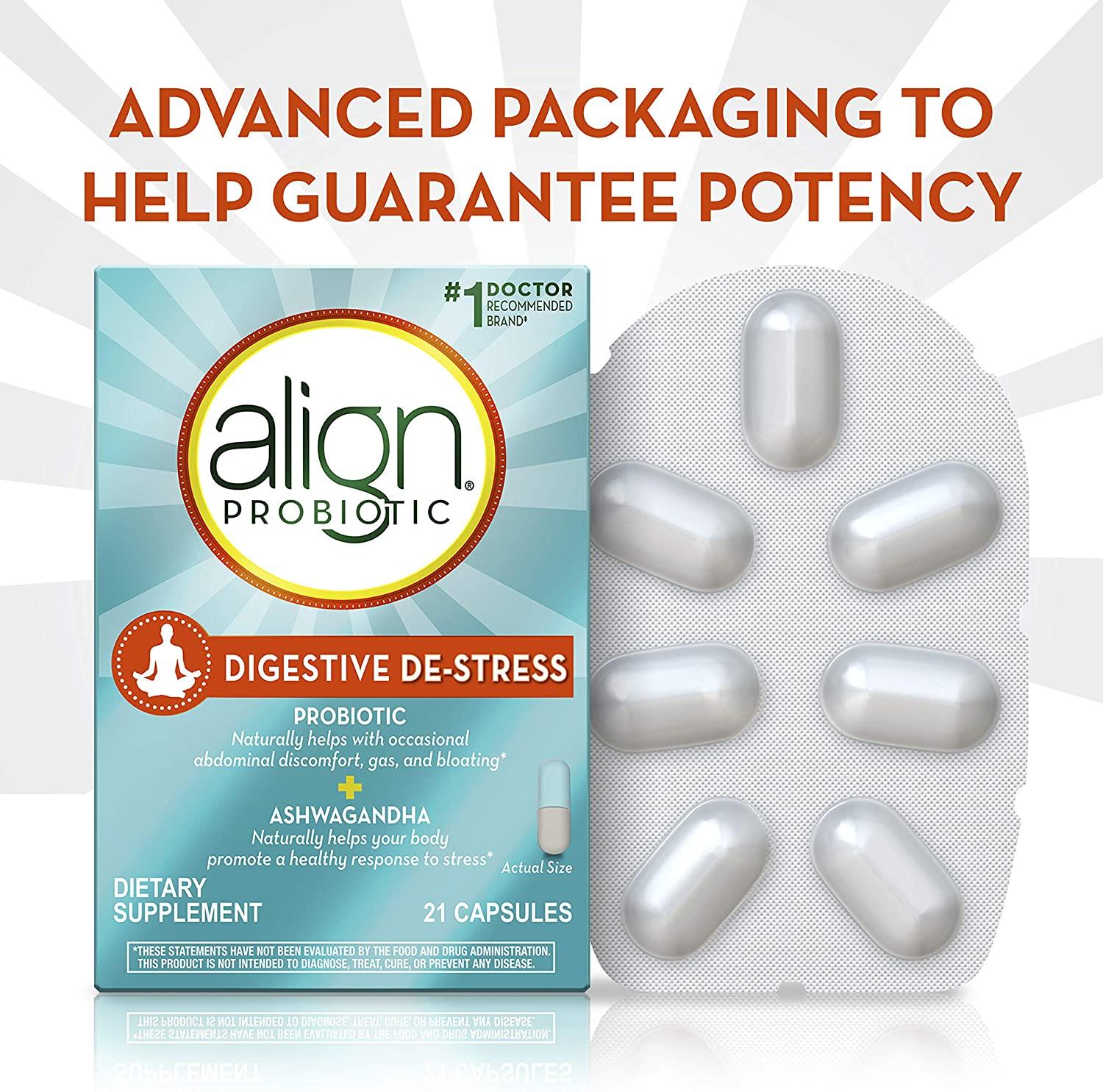 Align Probiotic, Digestive Destress, Probiotic with Ashwagandha, which