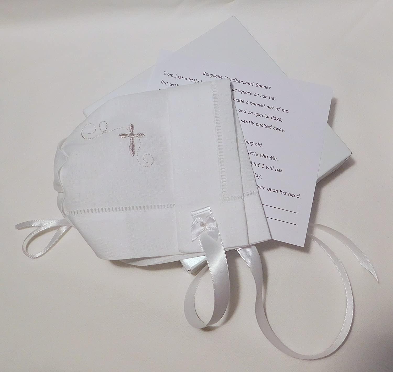Integrity Designs Baby Linen Keepsake Cross Embroidered Handkerchief