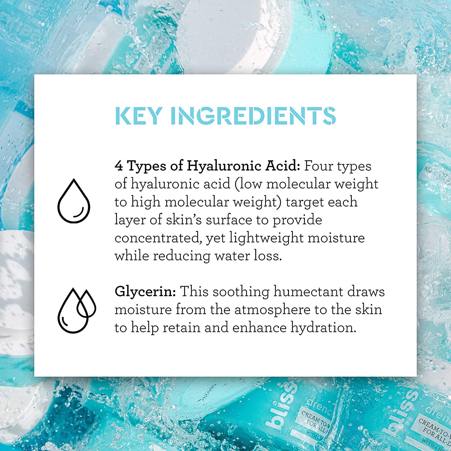 Bliss Hyaluronic Acid Face Moisturizer CreamToWater Hydrator All