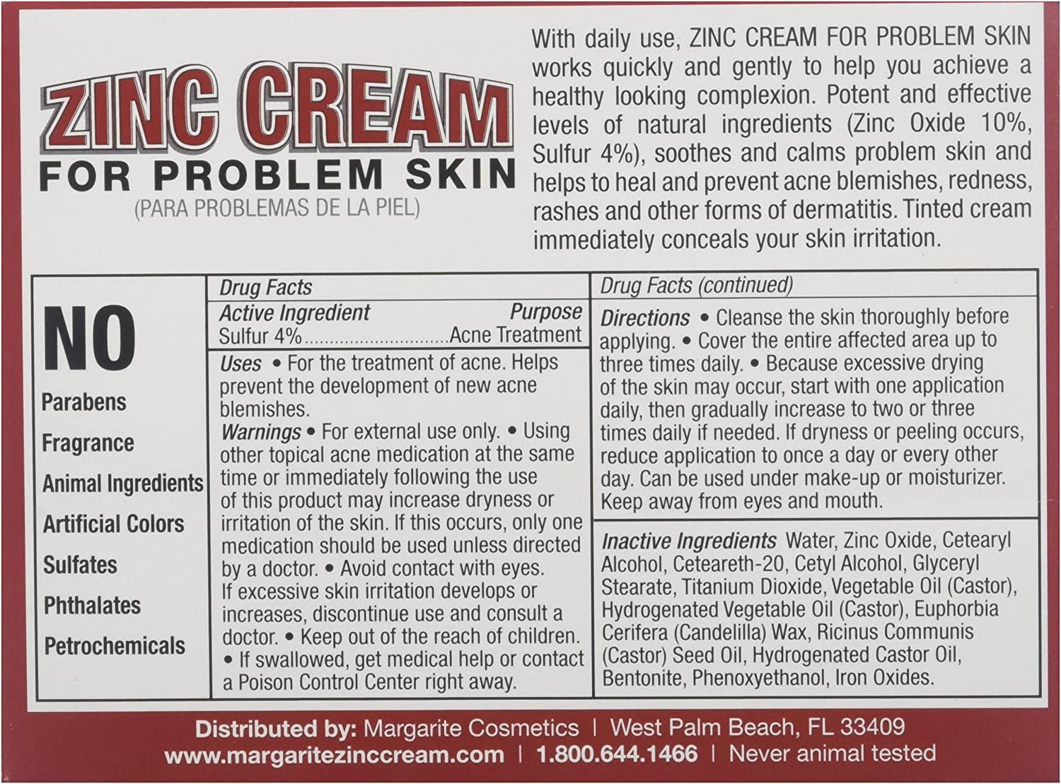Zinc Cream Margarite 1 oz Cream