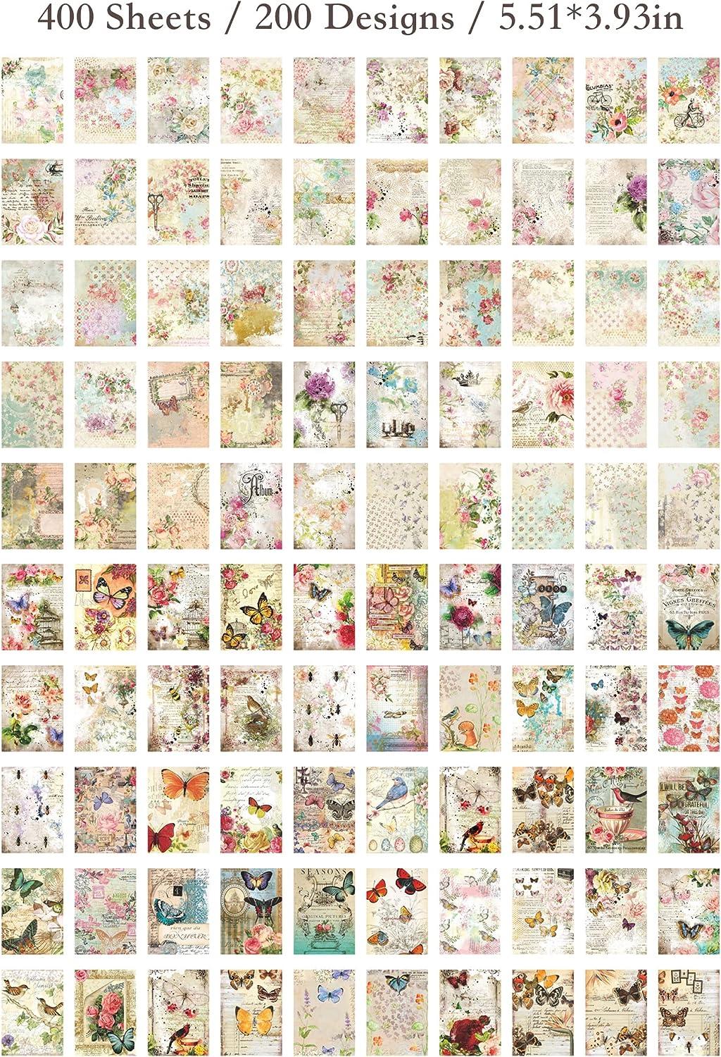 Designed Paper 400 Pages Journaling Supplies, Scrapbook Paper