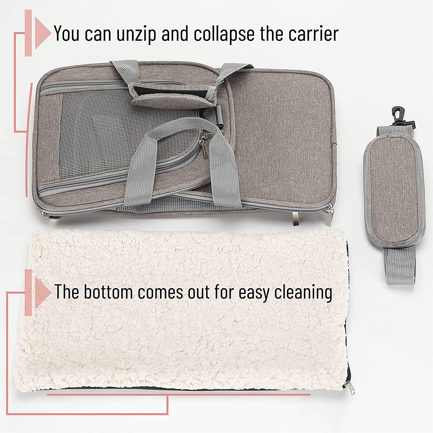 Fashion Gray Large Lightweight Soft Sided Collapsible Booster Car Seat  Carrier Rubber Mesh Soft Side Dog Cat Travel Pet Carrier - China Pet Bag  and Dog Bag price