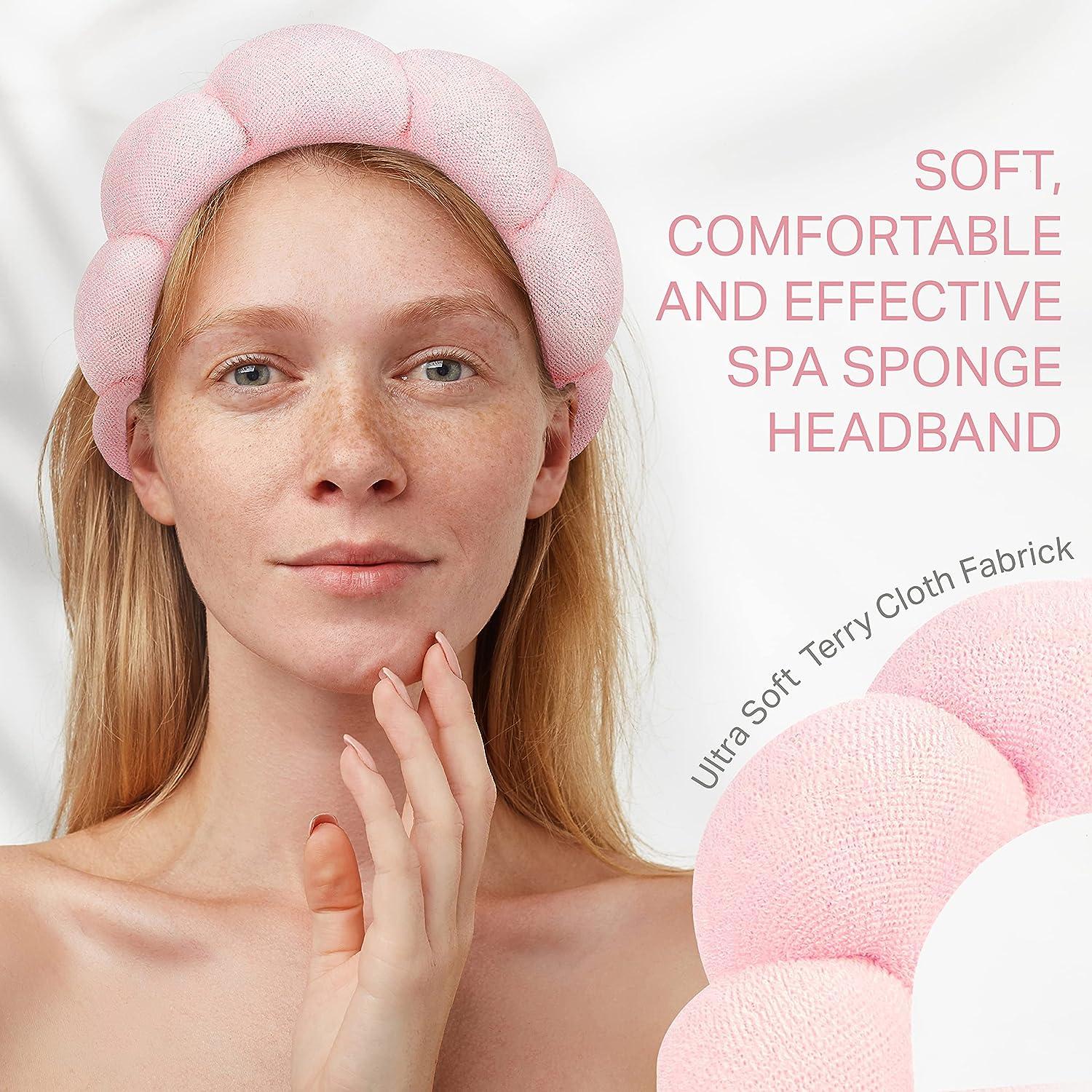 MAPICNNT Spa Headband for Washing Face Cute Pink Makeup Headband