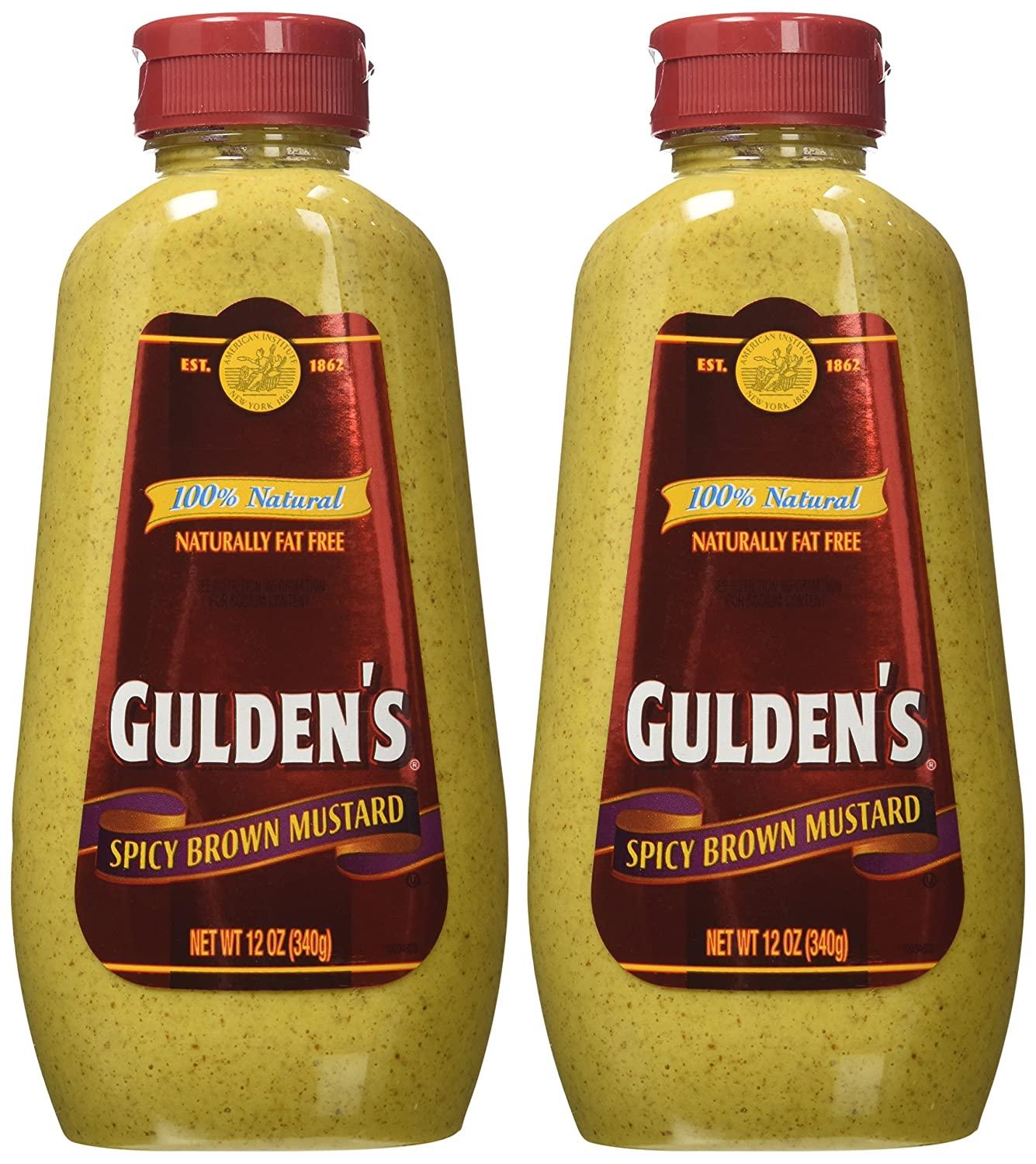 Gulden's, Spicy Brown Mustard, 12oz Bottle (Pack of 2)