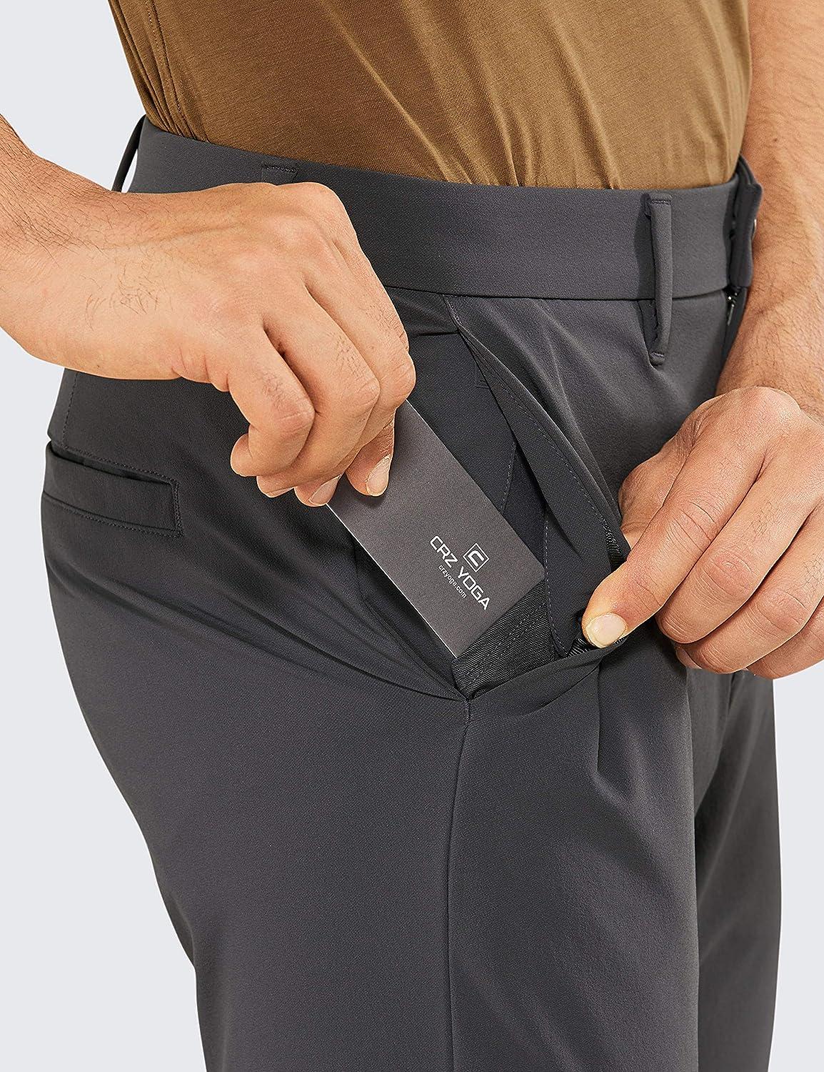 CRZ YOGA All-day Comfort Men's Classic-Fit 30 Inches Golf Pants Quick Dry