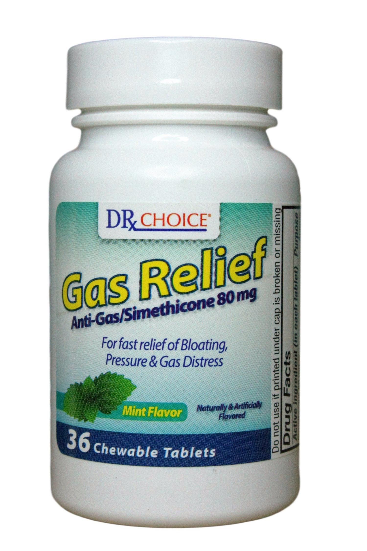 Dr Choice Gas Relief Antigas/simethicone 80mg 36 Chewable Tablets