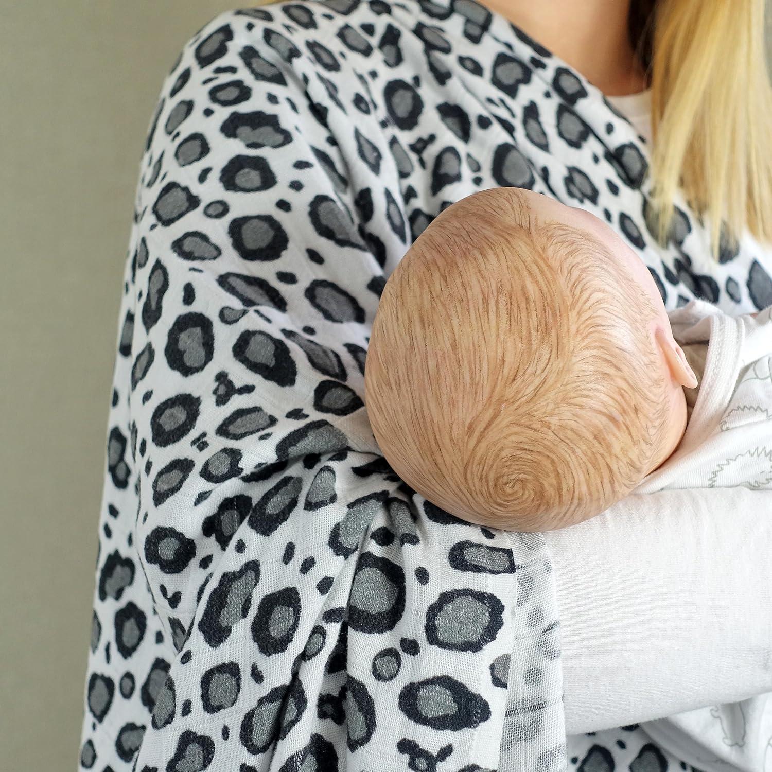 MuslinZ Sensory Muslin Square in Black and White Leopard Print
