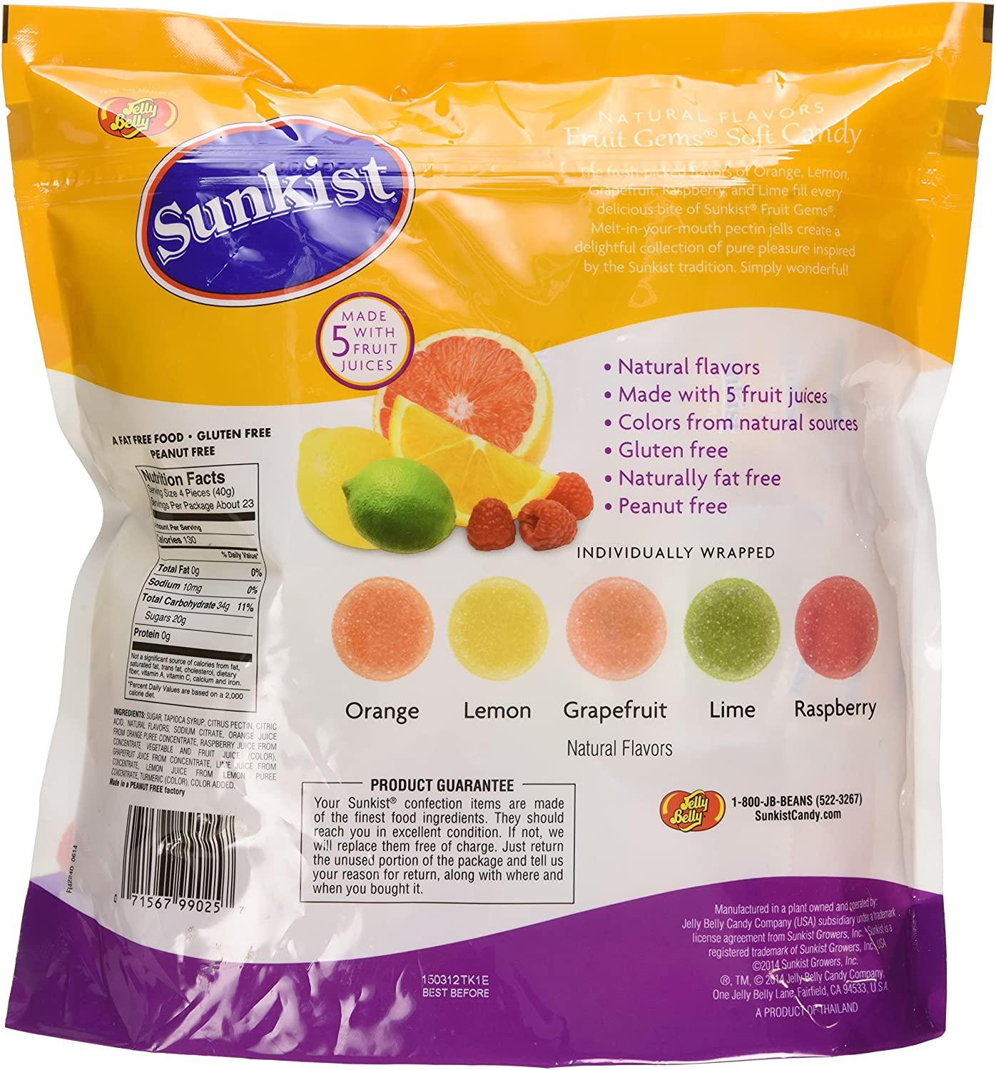 Sunkist IndividuallyWrapped Fruit Gems 32OZ (2 LB) Pouch