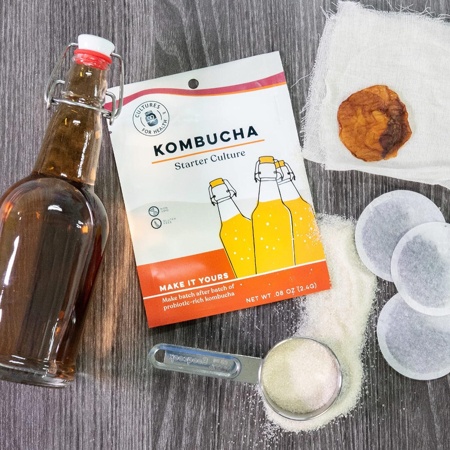 Dehydrated SCOBY Kombucha Starter Kit DIY Probiotic Drink Vegan
