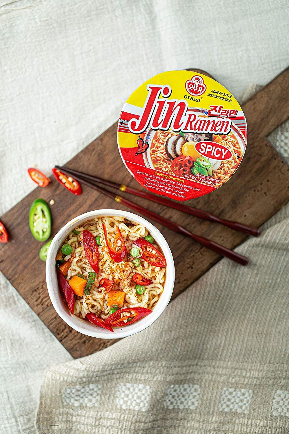 OTTOGI JIN RAMEN KOREAN STYLE INSTANT NOODLE, RICH SPICY FLAVOR