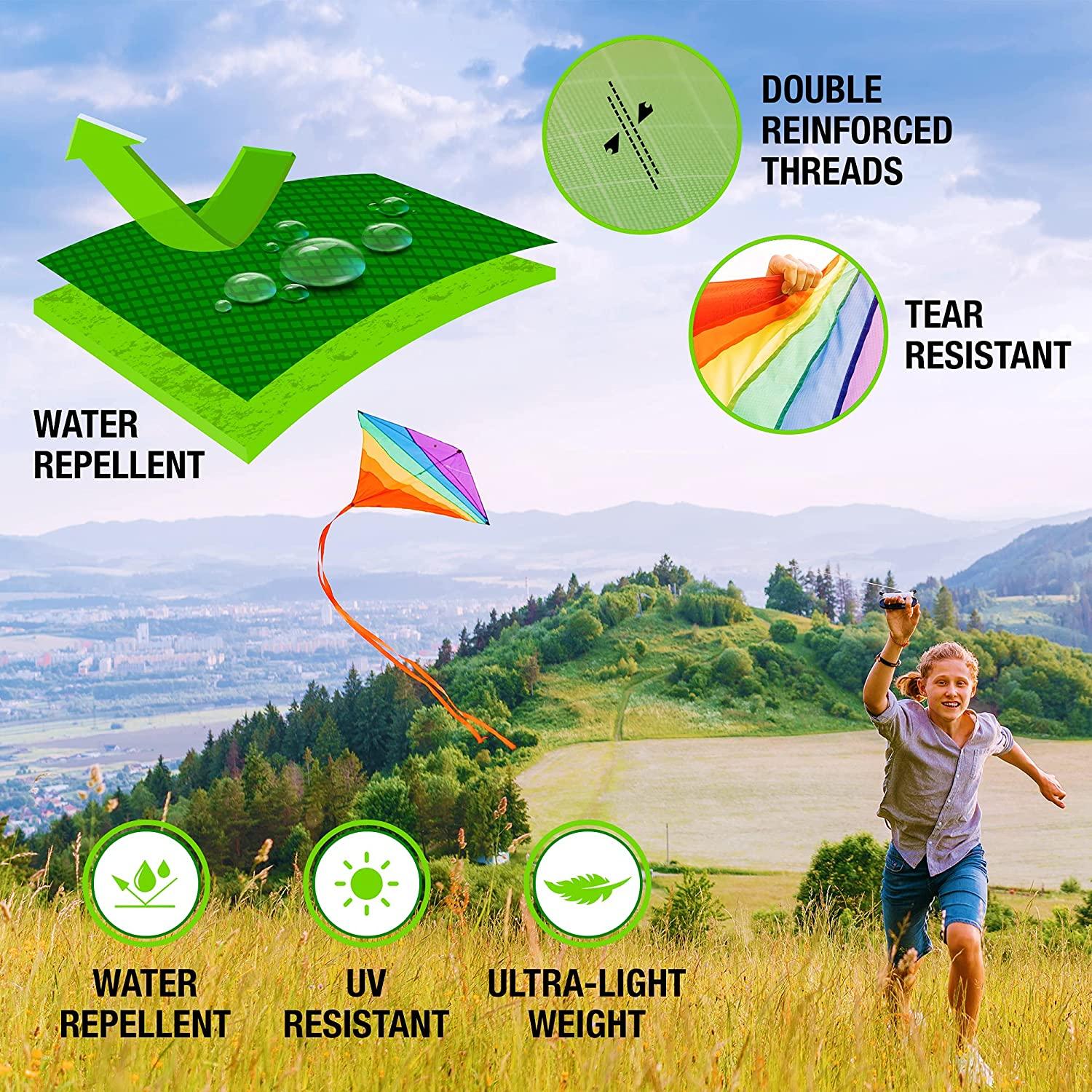 Large Diamond Kite for Kids Lightweight, Classic Easy to Assemble