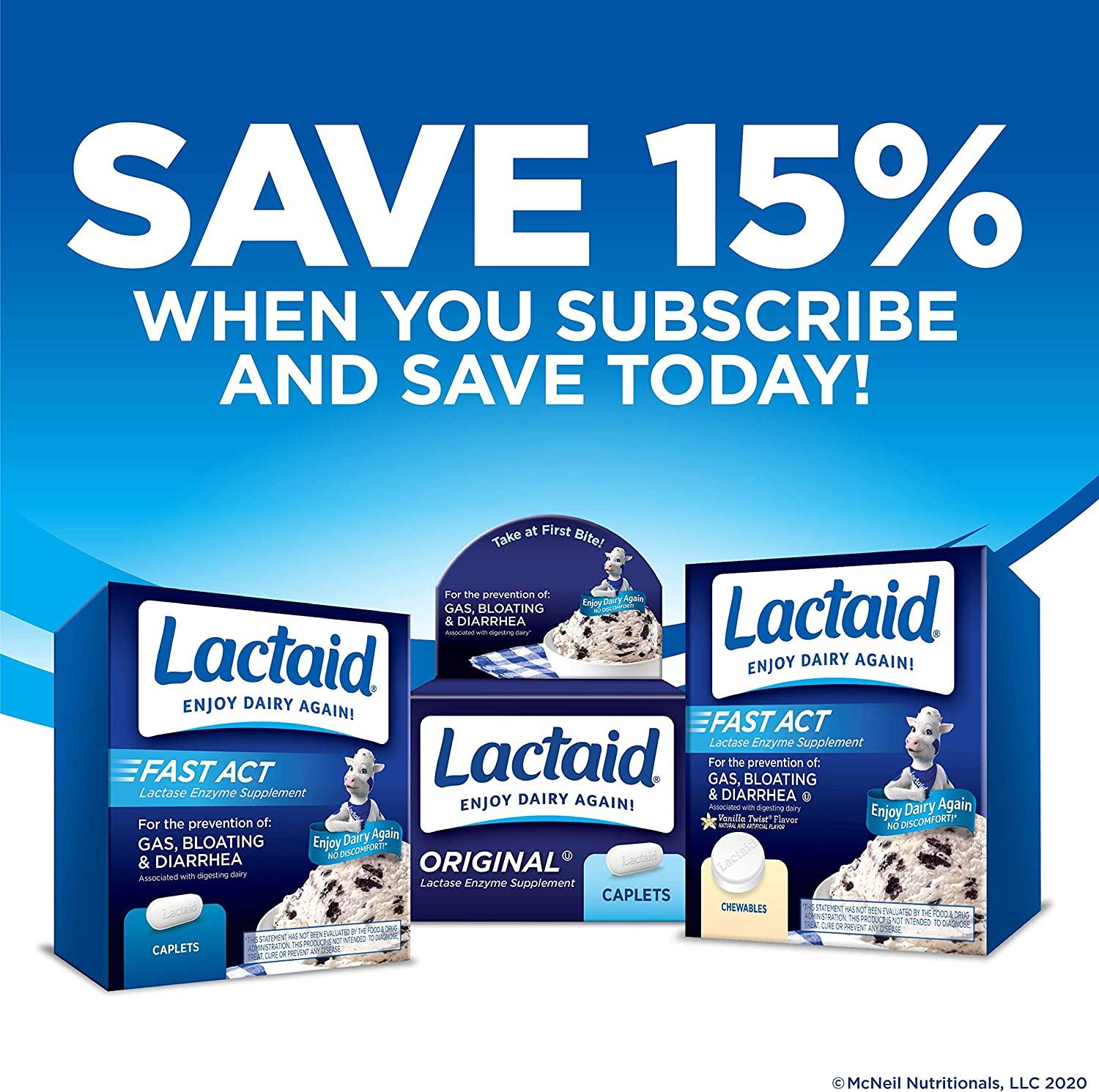 Lactaid Fast Act Lactose Intolerance Relief Caplets 32 Travel Packs