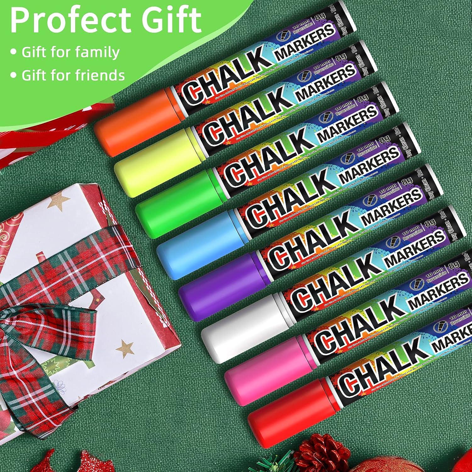 Jumbo Chalk Window Markers for Cars Glass Washable 8 Colors Liquid