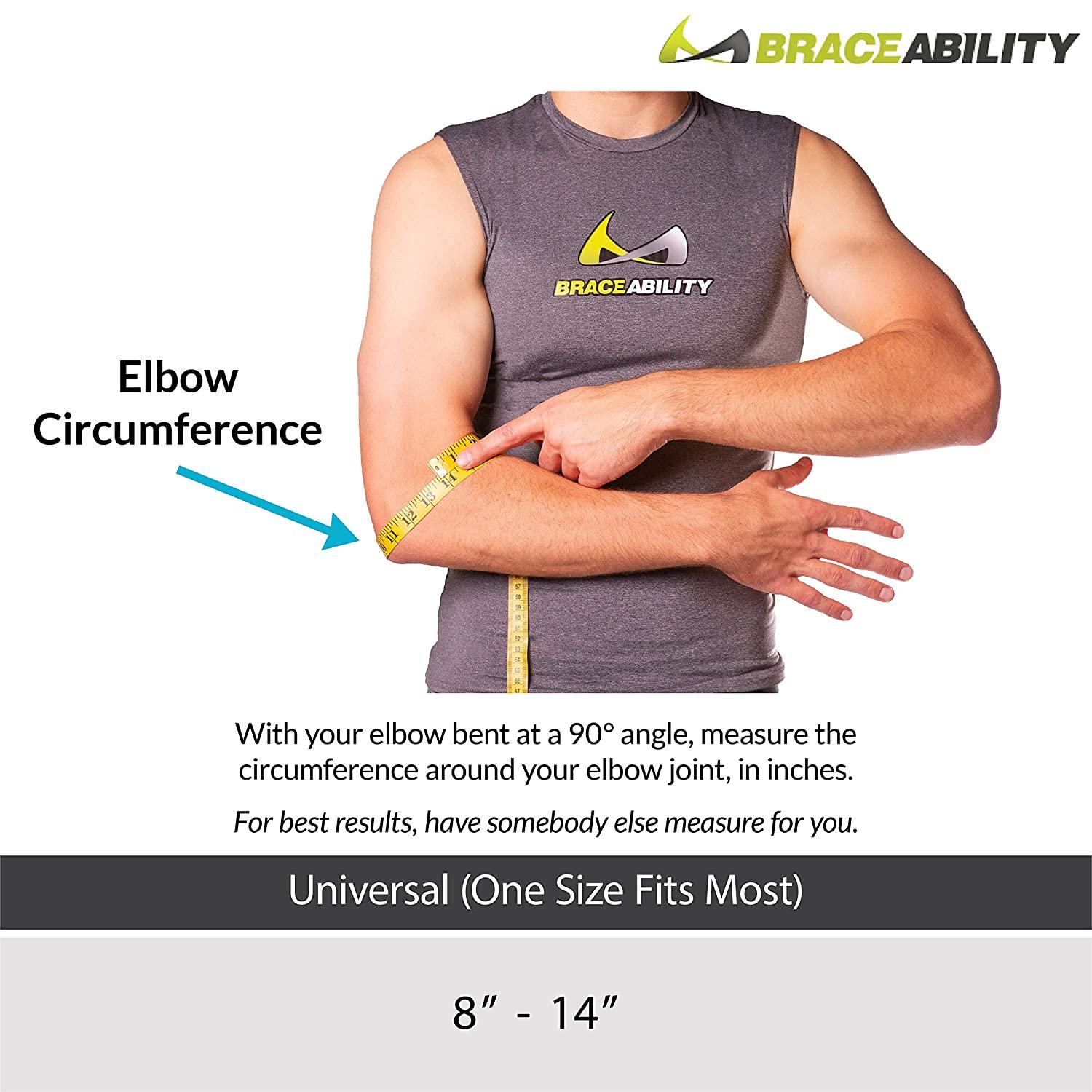 BraceAbility Bursitis Elbow Pad Brace Compression Arm Sleeve Wrap