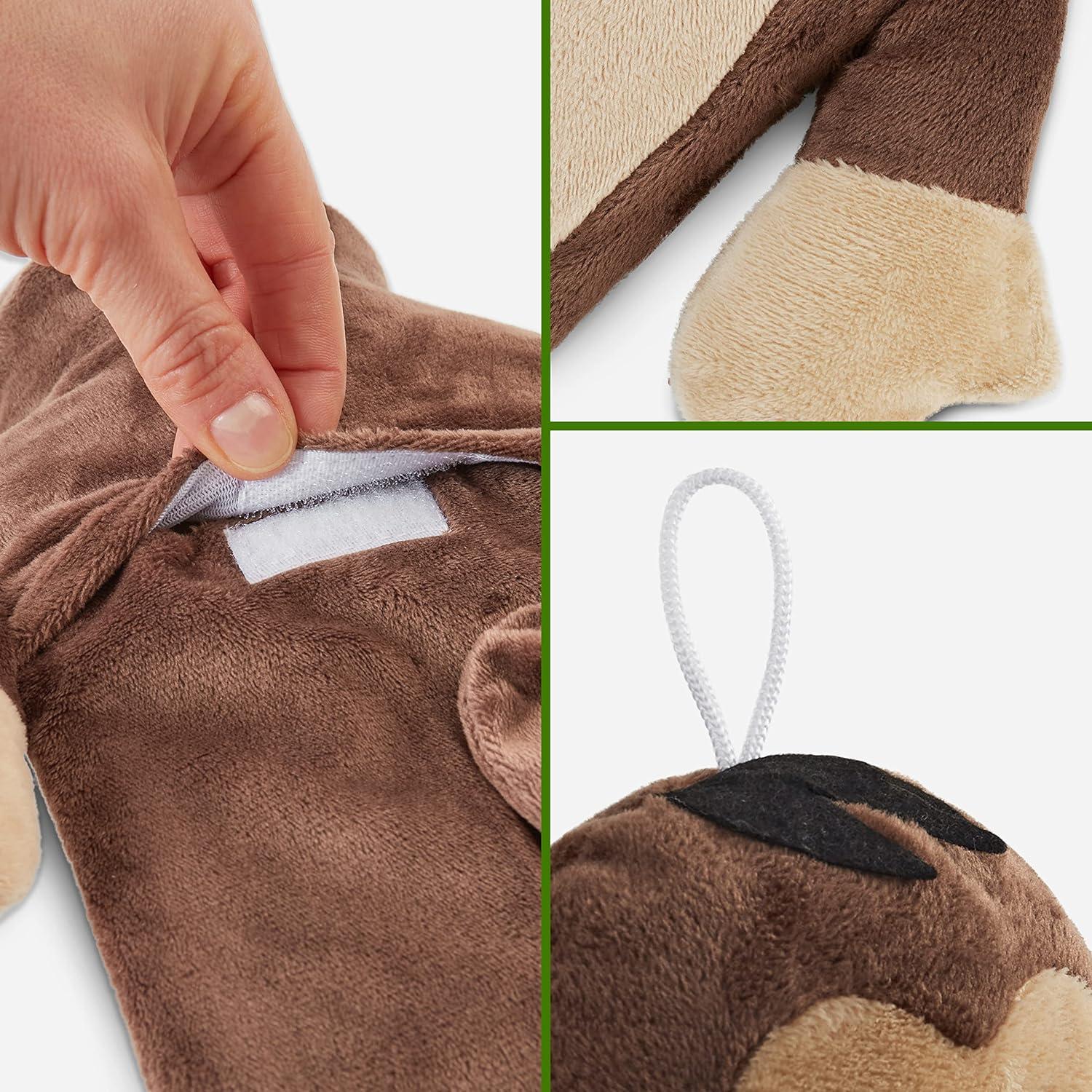 Hot Water Bottle with Sloth or Monkey Fleece Cover 1 Litre Capacity