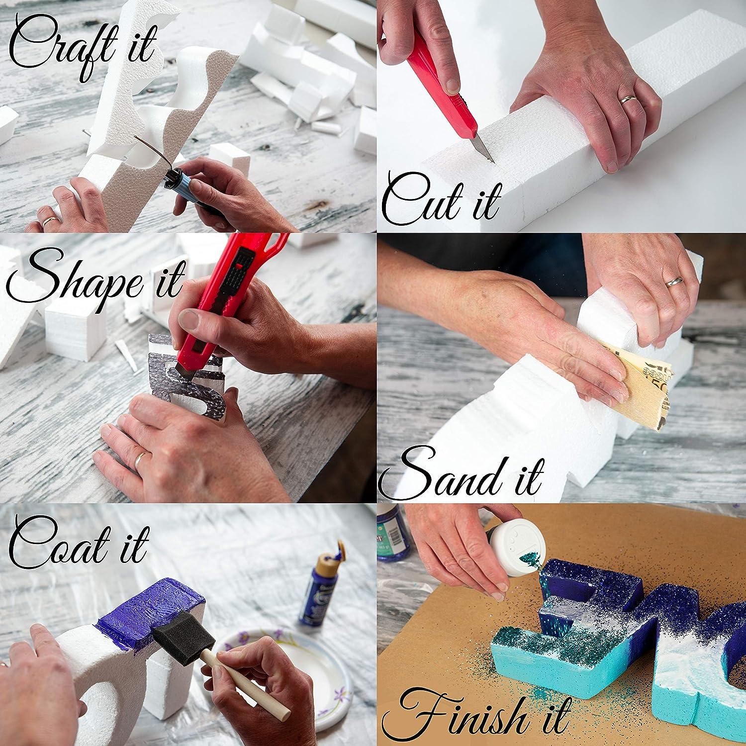 Ibasenice Craft Foam Blocks - 25x25cm White Polystyrene For DIY Projects & Floral Arrangements