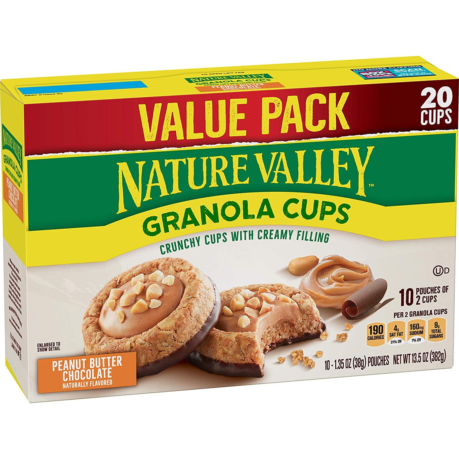 Nature Valley Granola Cups Peanut Butter Chocolate 10 ct 20 Cups