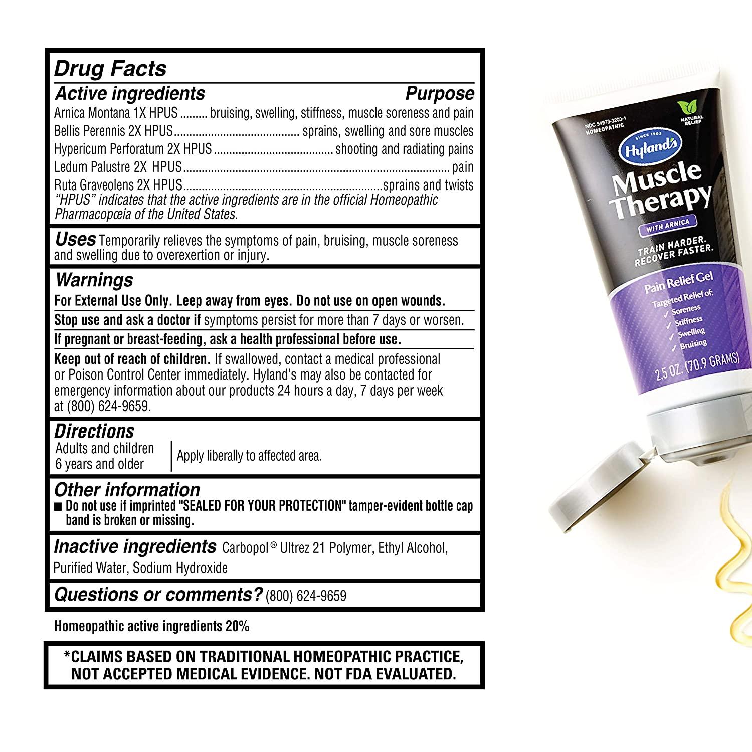 Hyland's Arnica Gel, Muscle Therapy, Bruise Healing Cream, Natural