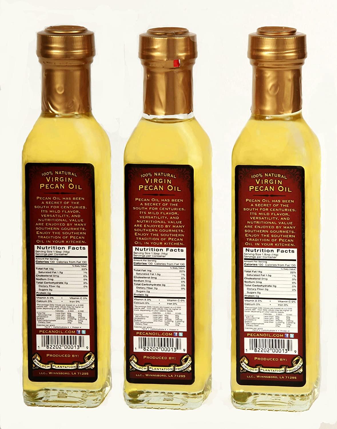 Kinloch Plantation Products Pecan Oil, Three (3) 250 ML Bottles