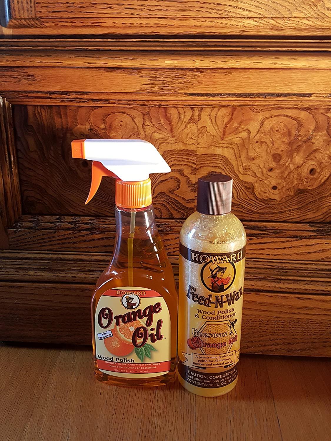 Howard Feed N Wax Wood Polish and Conditioner, and Howard Orange Oil