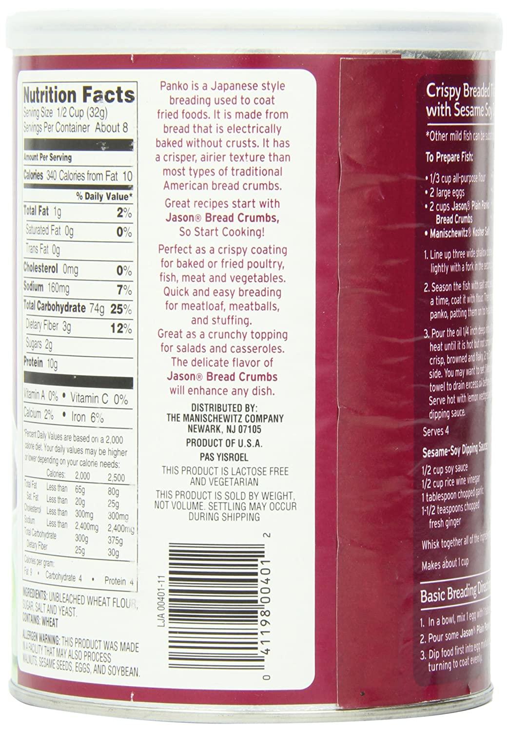 Jason Bread Crumbs, Plain Panko, 8 Ounce