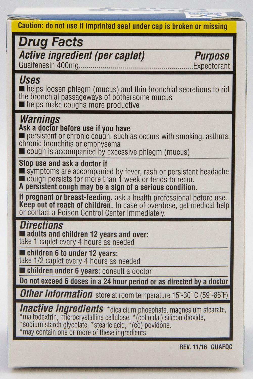 Quality Choice Mucus Relief Expectorant 50 Caplets Each (Pack of 1)