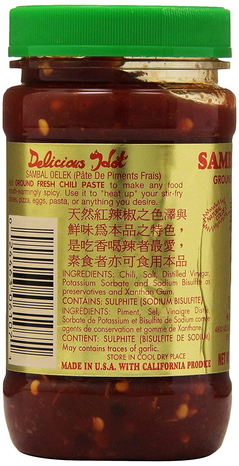 Huy Fong Sambal Oelek Chili Paste 8 oz Authentic Spicy Chili Paste