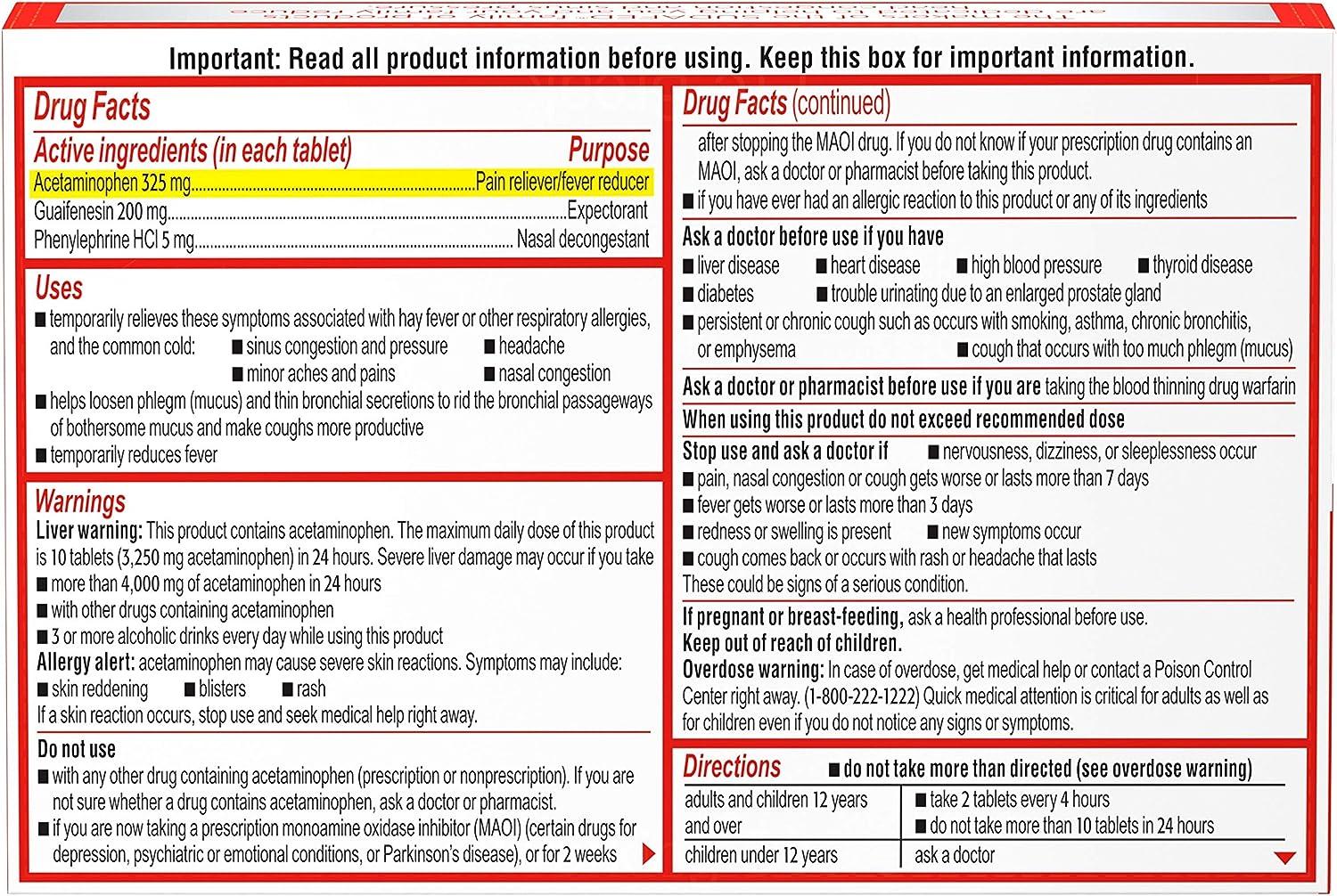 Sudafed PE Head Congestion + Mucus Relief Tablets 24 ct NonDrowsy
