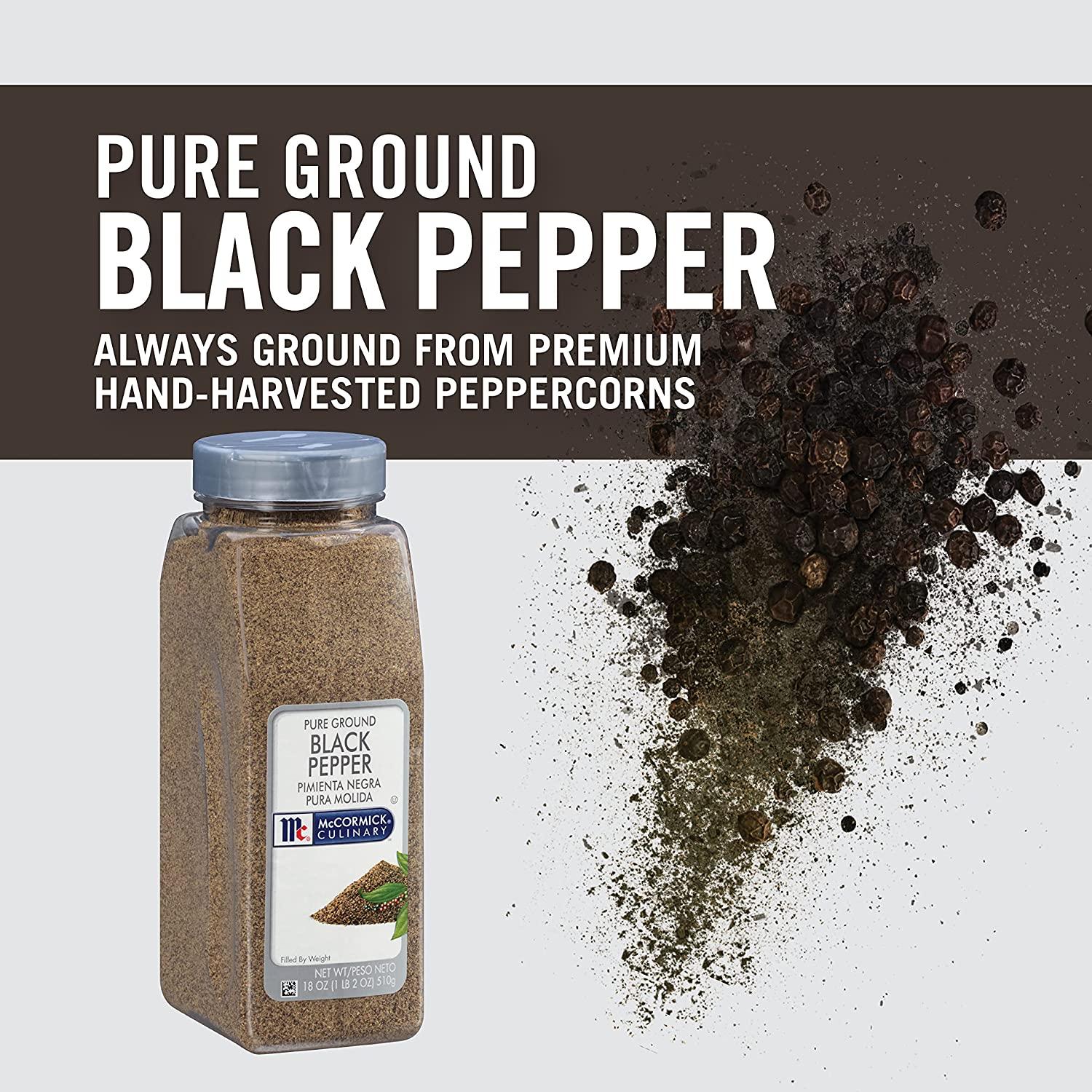 McCormick Culinary Pure Ground Black Pepper, 18 oz One 18 Ounce