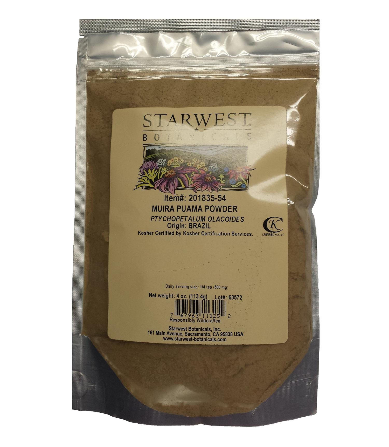 Muira Puama Root Powder 4 Oz Premium Quality Herbal Supplement