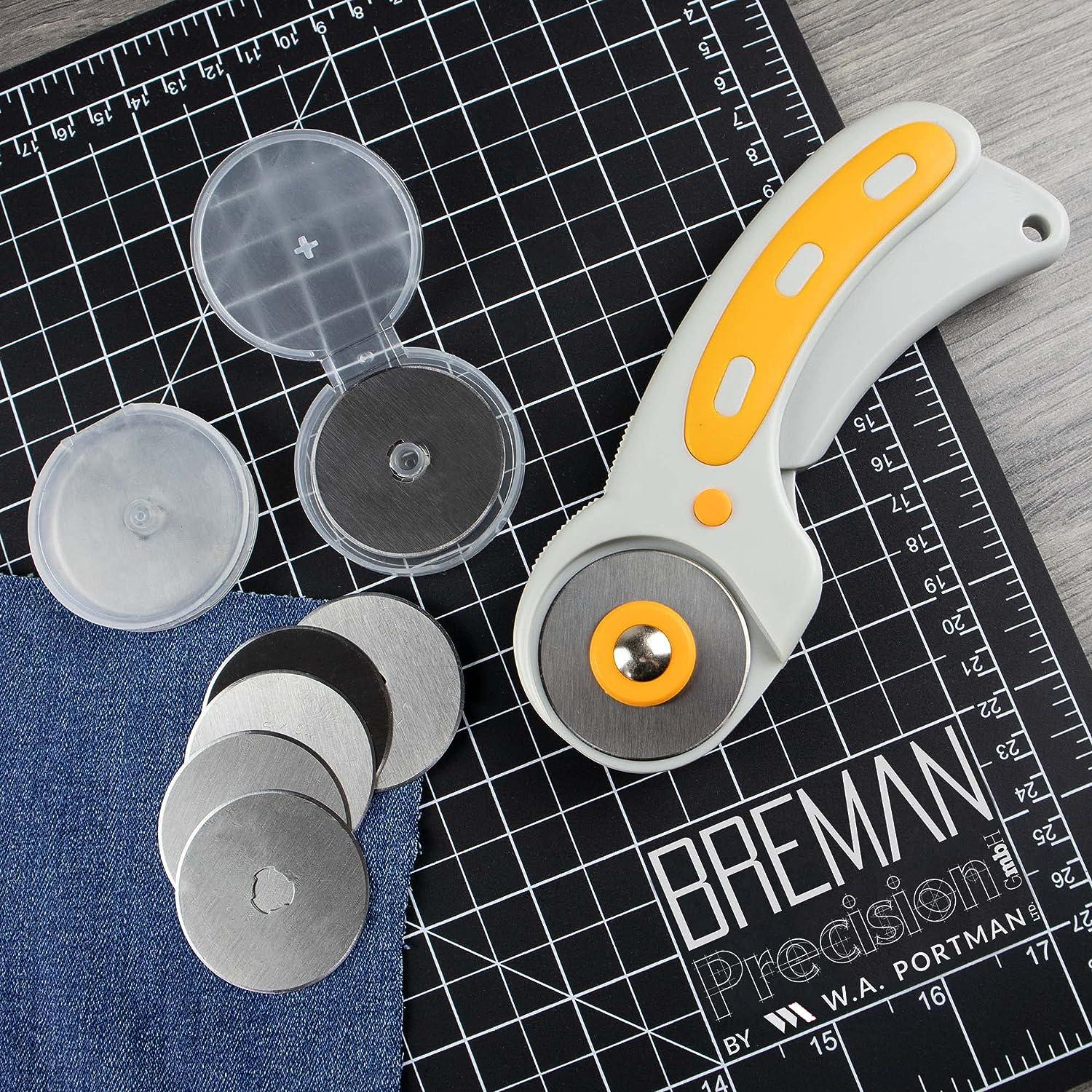 WA Portman Rotary Cutter Set with Blades - 45mm Rotary Cutter with Safety  Lock - 5 Extra SKS-7 Steel Rotary Fabric Cutter Blades - Fabric Cutter  Wheel for Sewing - Fabric Rotary Cutter Blades 45mm