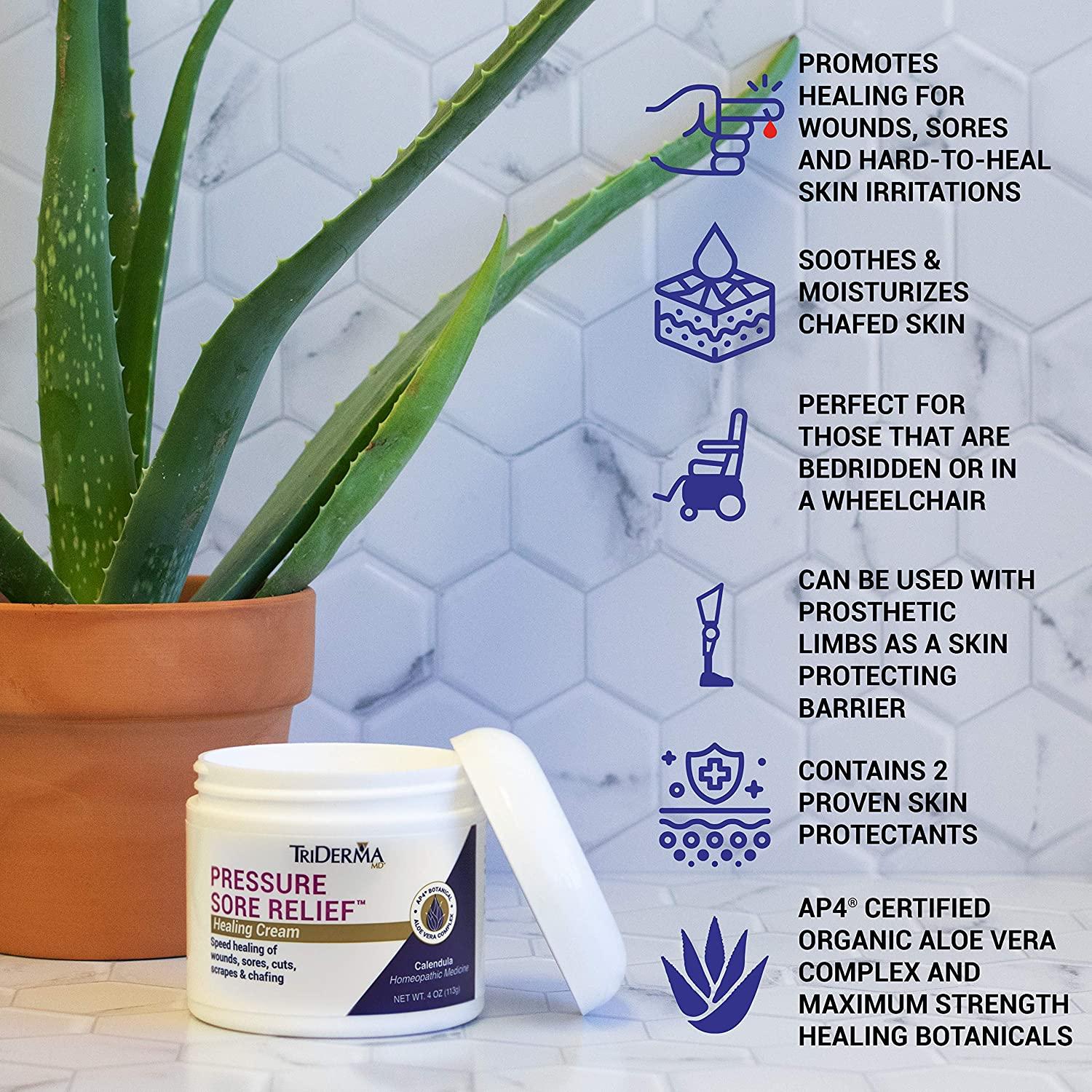 TriDerma Pressure Sore Relief Healing Cream 4 Ounces