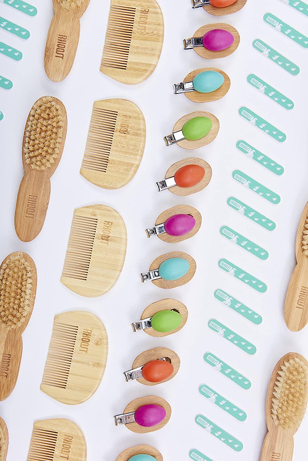 Rhoost Deluxe Baby Nail Clipper Easy to Use Ergonomic Design with Natural Bamboo & No Slip