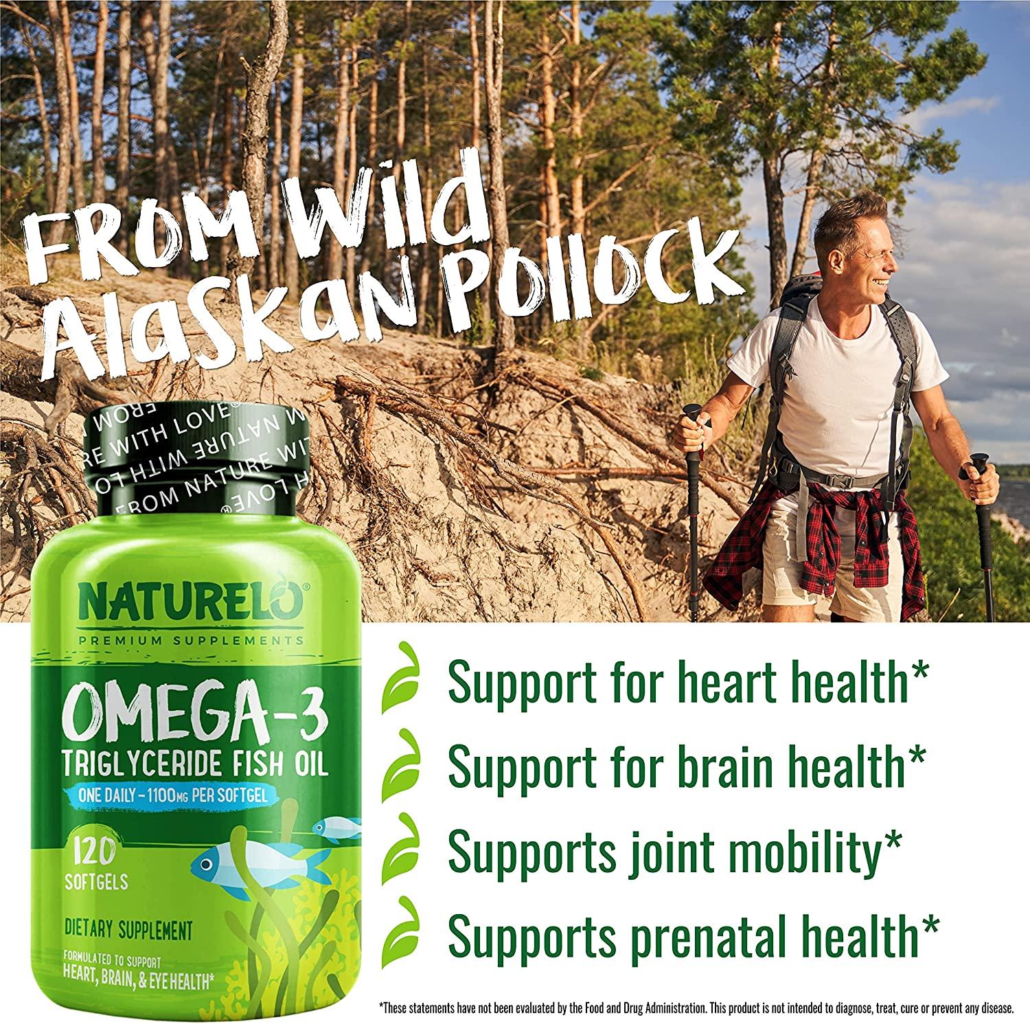 Buy NATURELO Omega3 Triglyceride Fish Oil 1100 mg â€“ 120 Softgels for