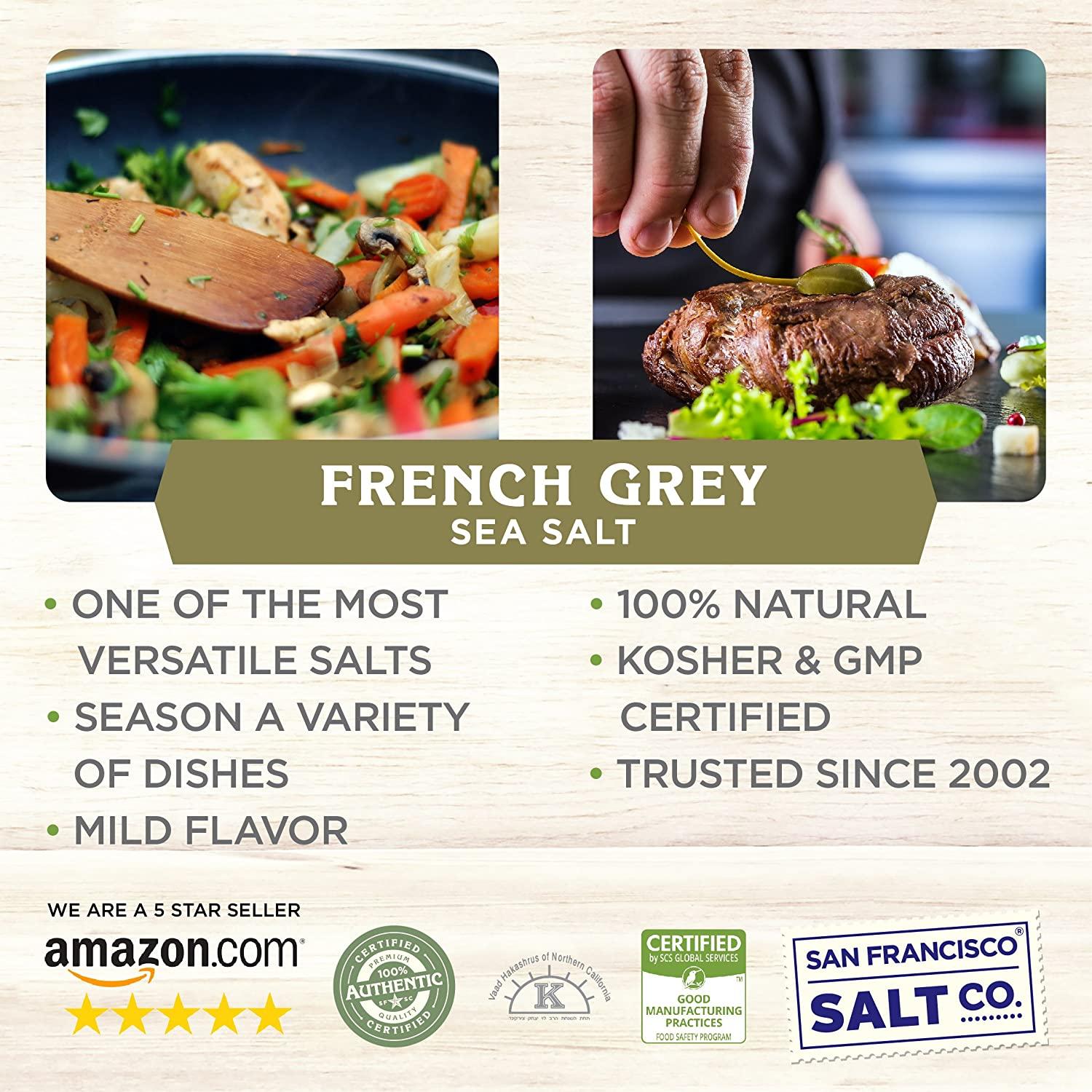 San Francisco Salt Co. French Grey Sea Salt 2 lb. Fine Grain Sel Gris