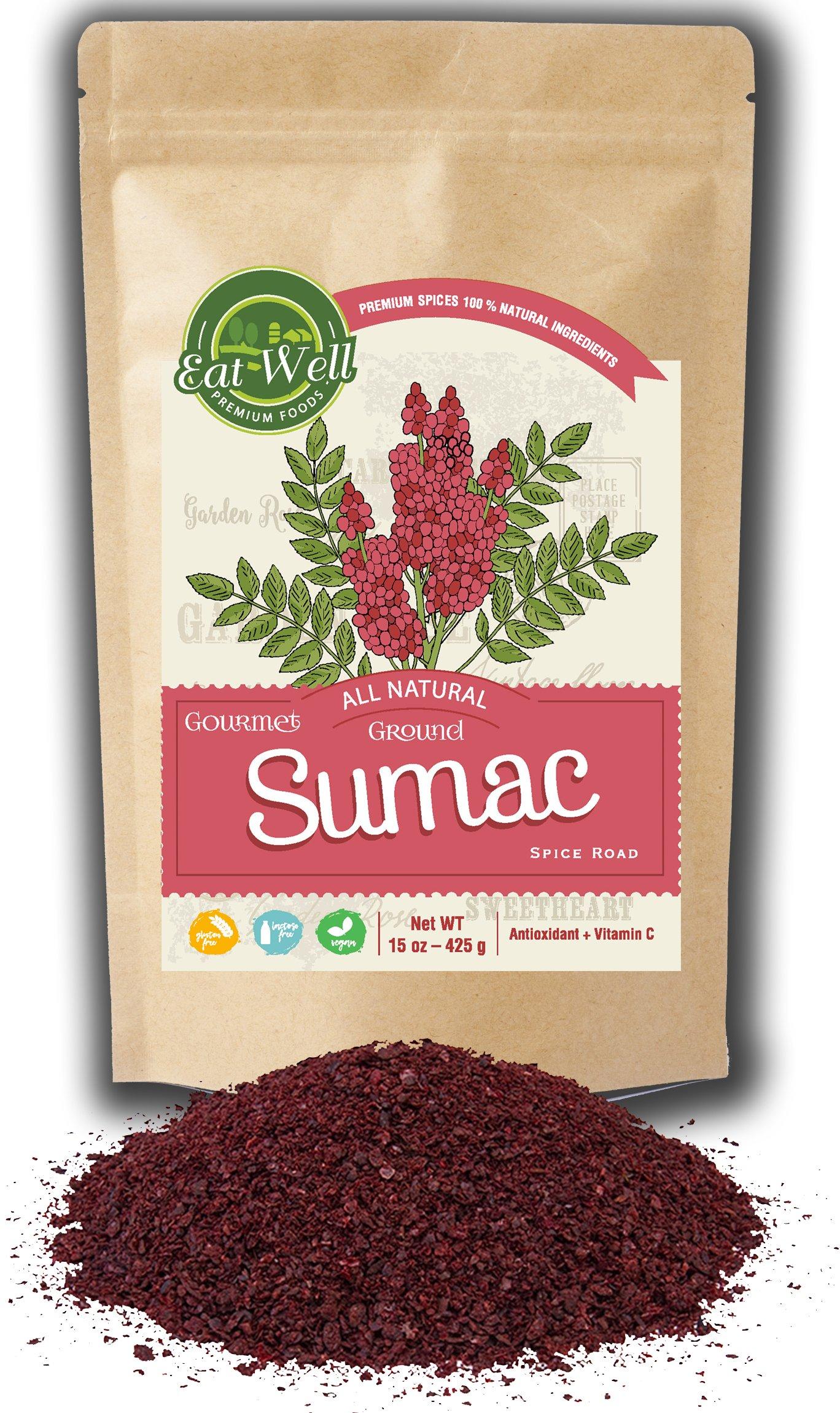 Eat Well Premium Foods Sumac Spice 16 oz Reseable Bag, Bulk Ground