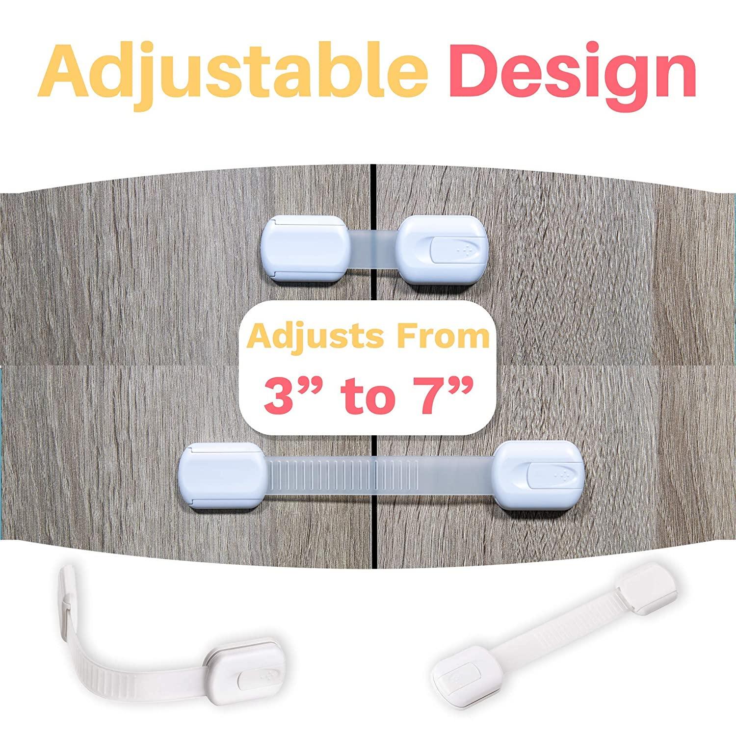 Cabinet Locks Child Safety Latches - Baby Proofing Cabinets & Drawers Locks  - Child Proof Your Home - No Drilling & No Tools Required! (8 Pack) 8 Count  (Pack of 1)