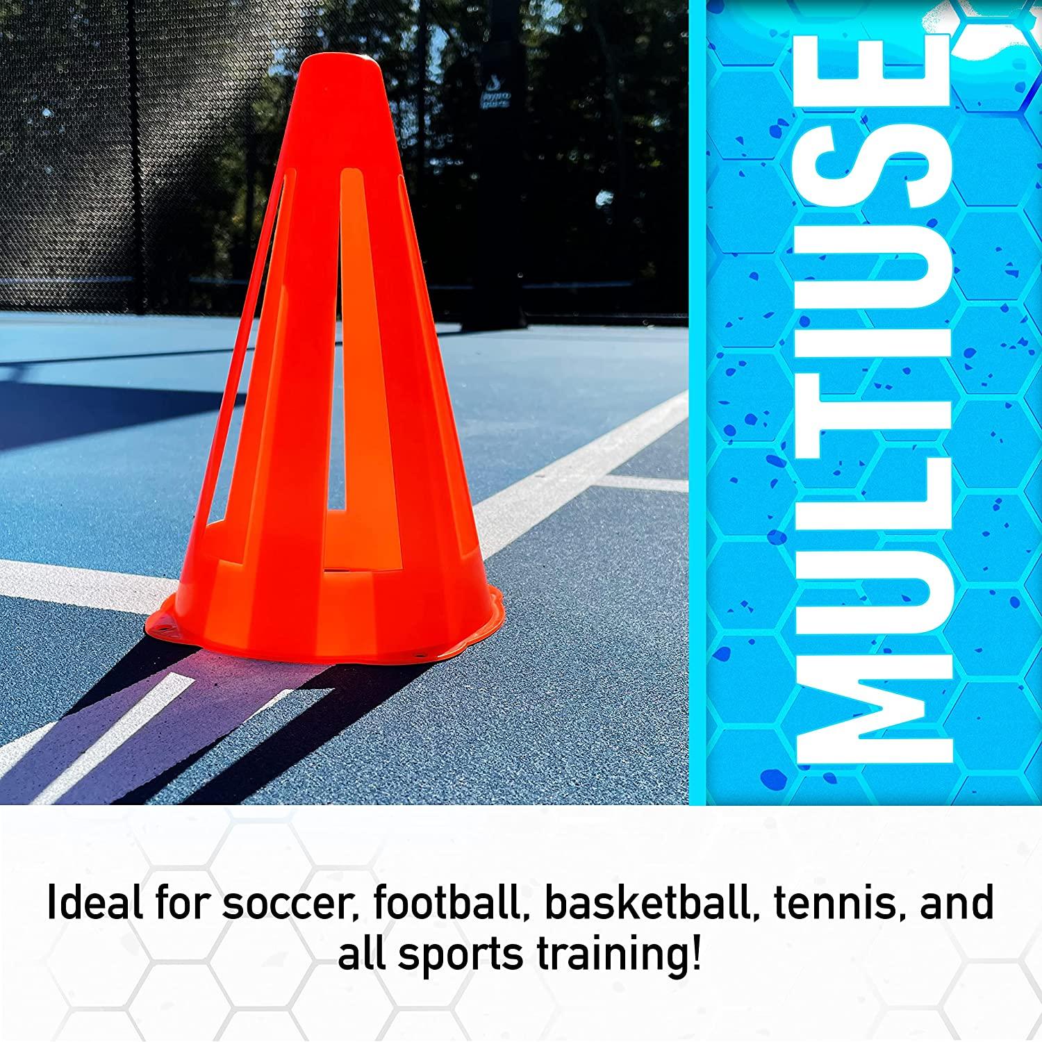 Franklin Sports Plastic Soccer Cones Mini Sports Cones for Drills + Practice Flexible Orange