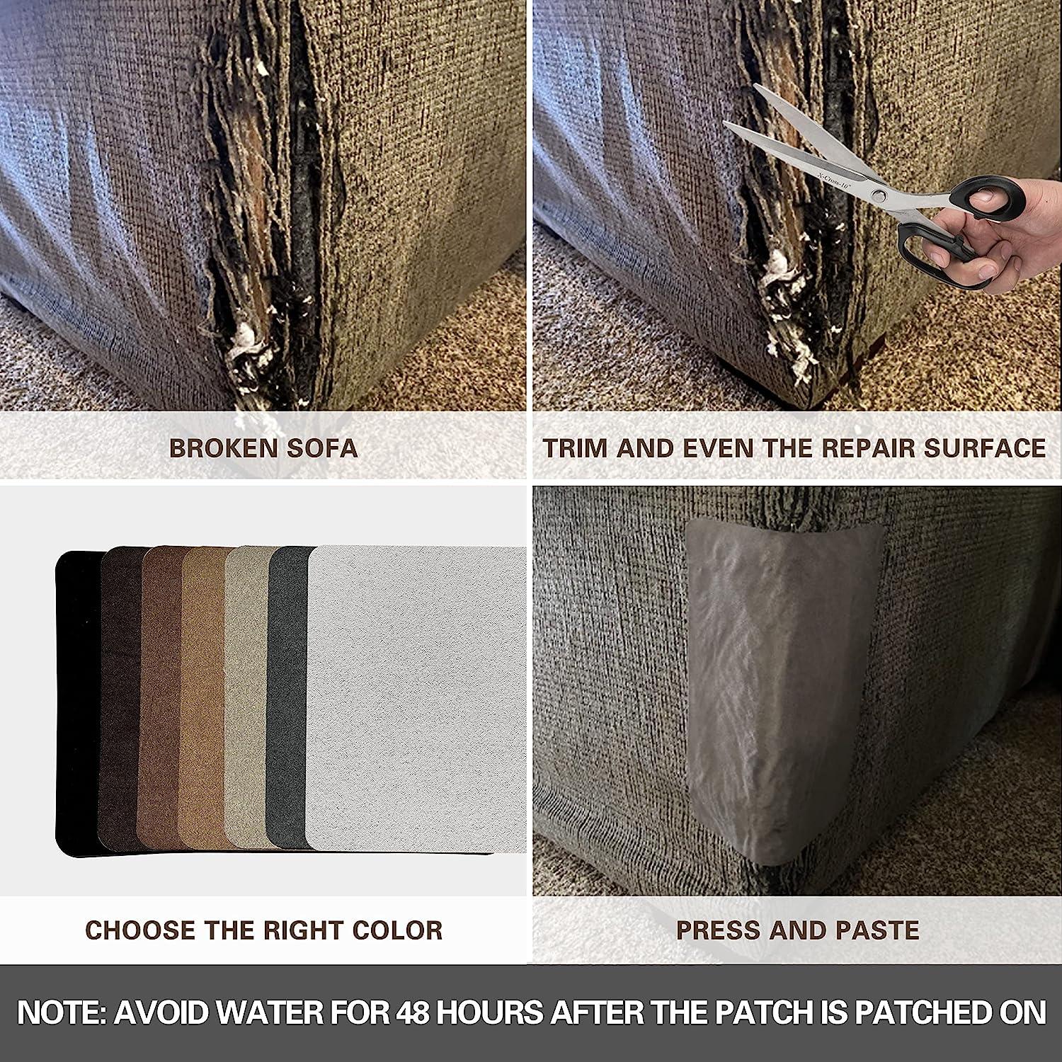 Azobur Sofa Fabric Repair Patch 6 Piece Microfiber Patches Self